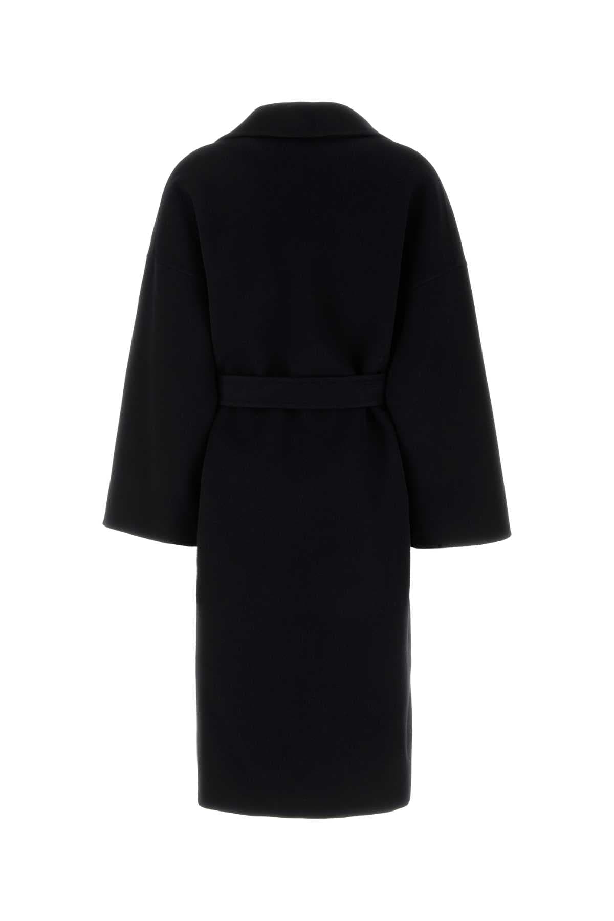Black wool blend coat - мініатюра 2