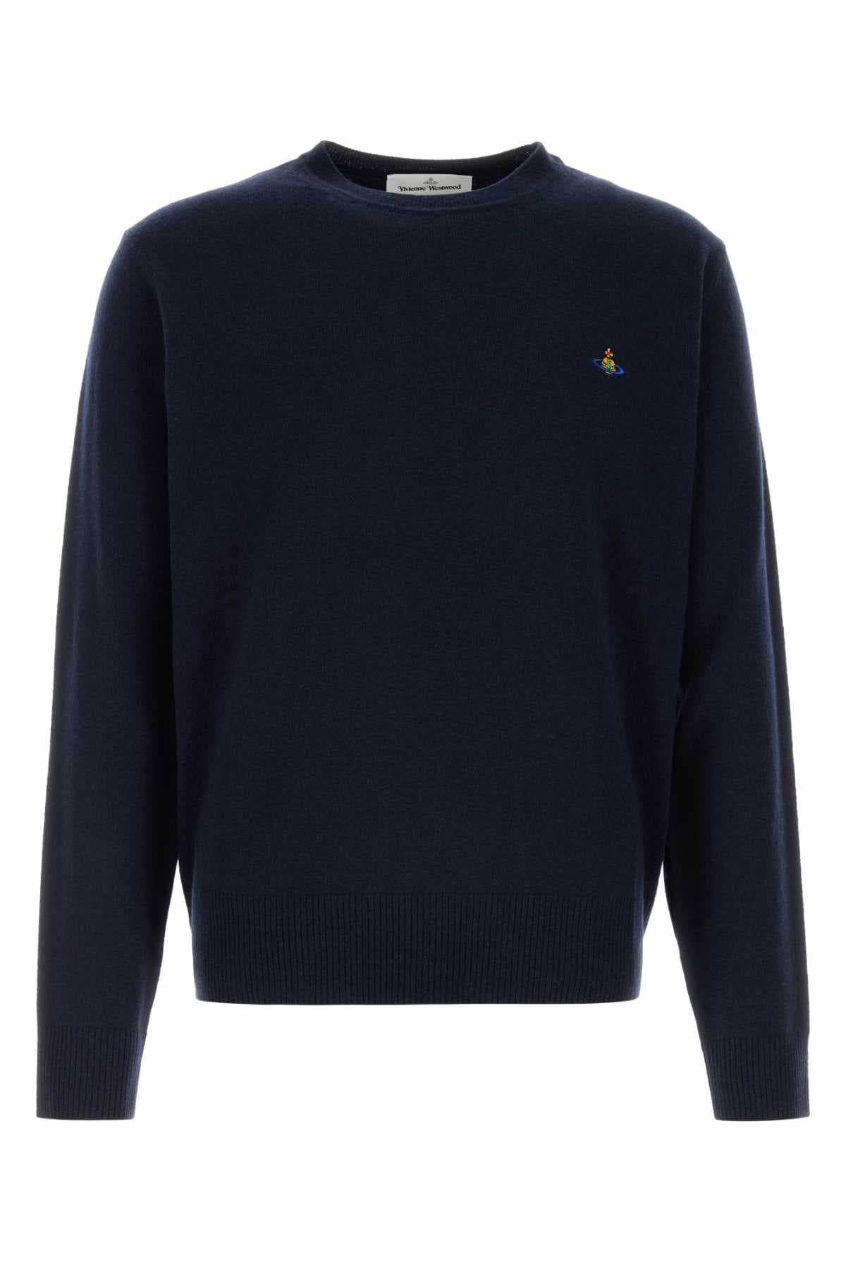 Midnight blue wool blend Alex sweater