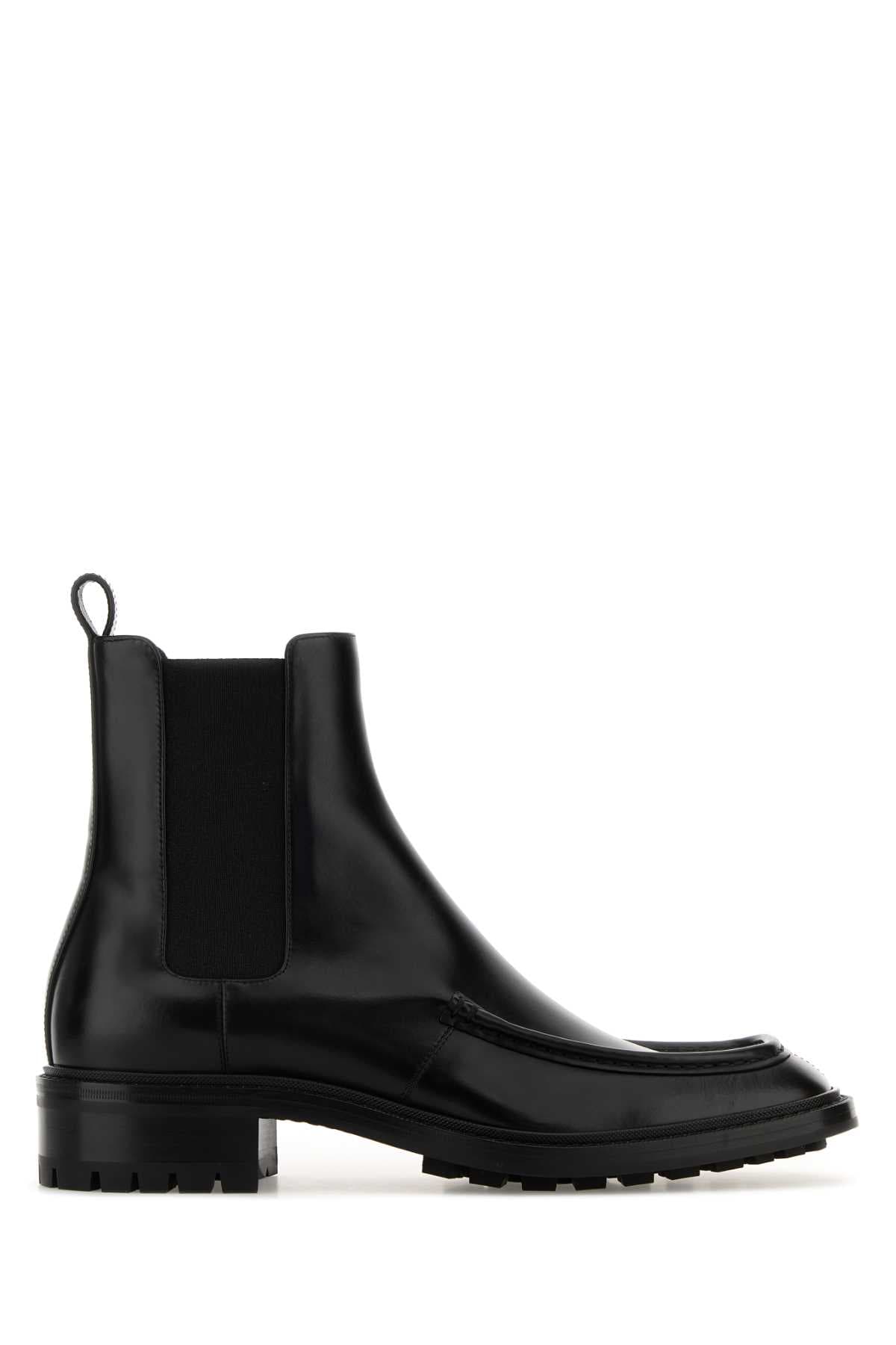 Black leather Chelsea Joe ankle boots