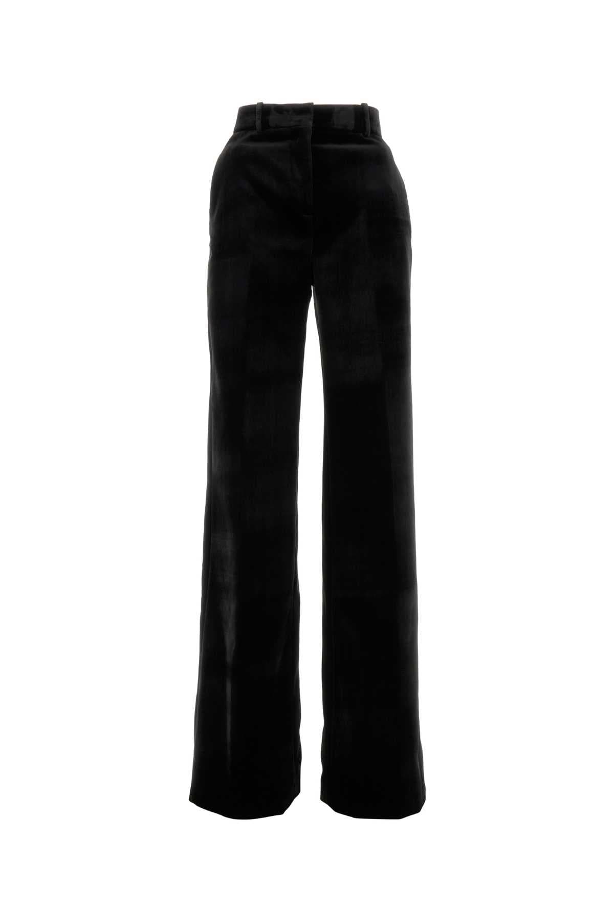Black velvet palazzo pant
