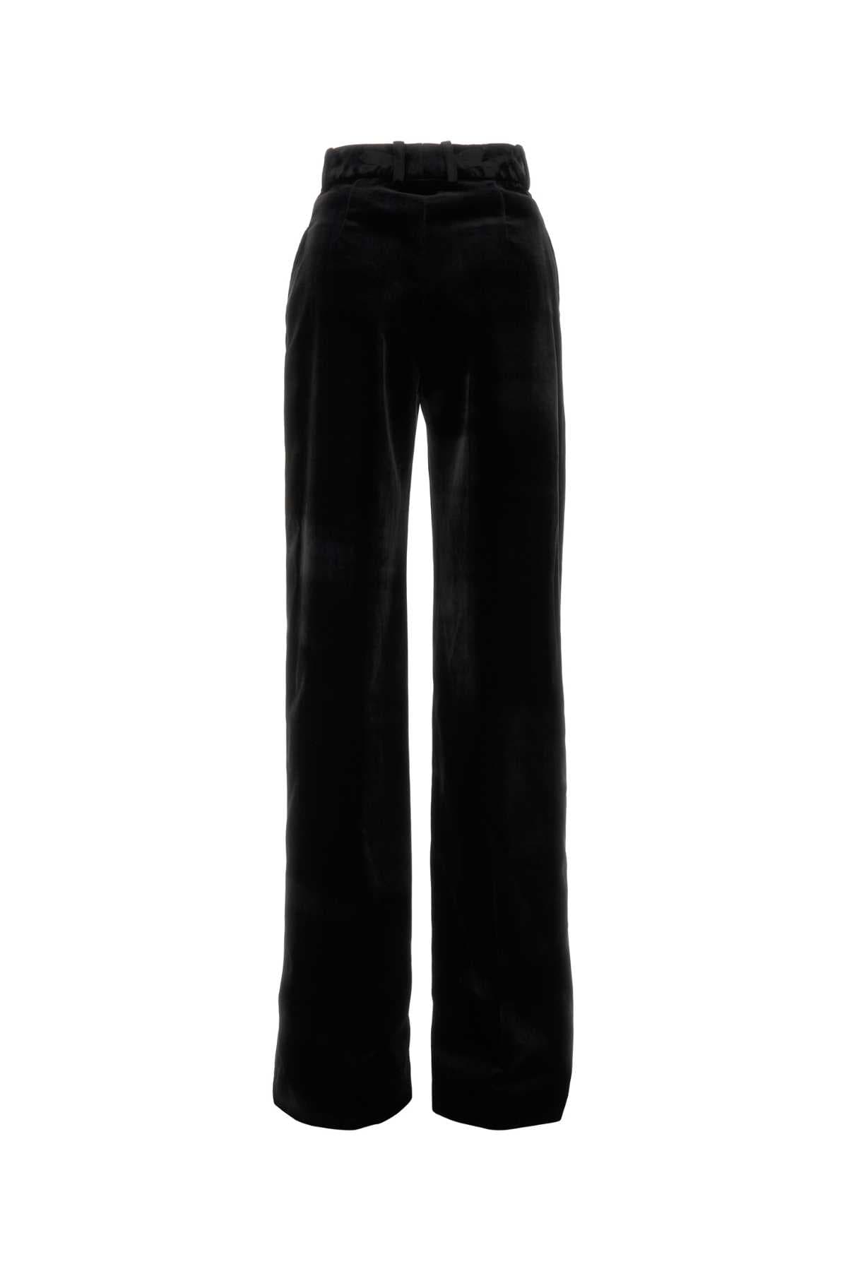 Black velvet palazzo pant - мініатюра 2