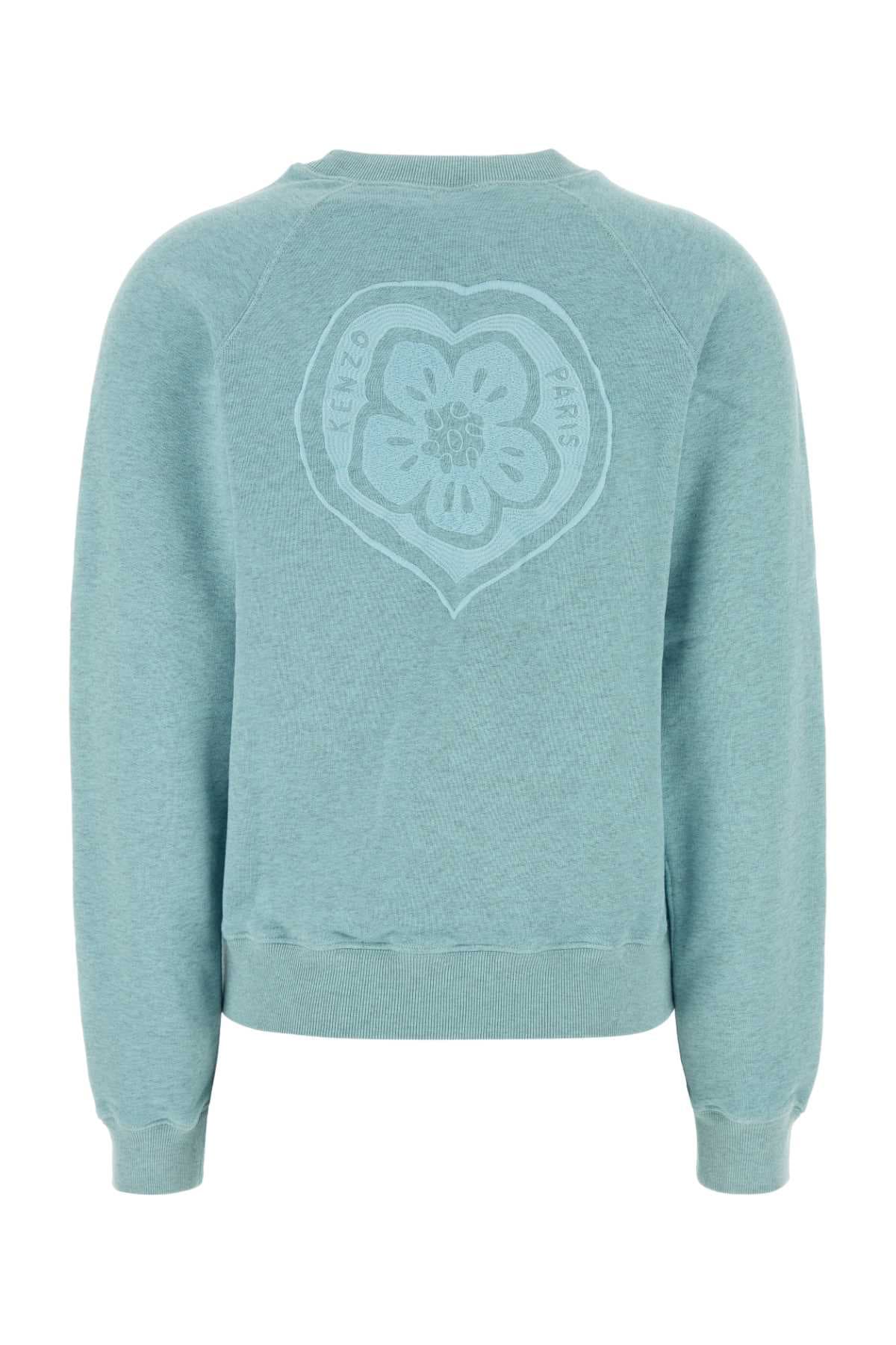 Melange light-blue cotton sweatshirt - мініатюра 2