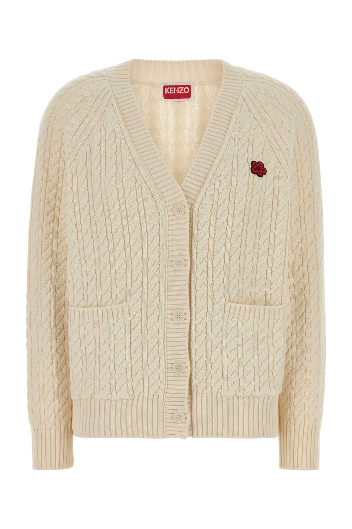 Ivory cotton blend cardigan