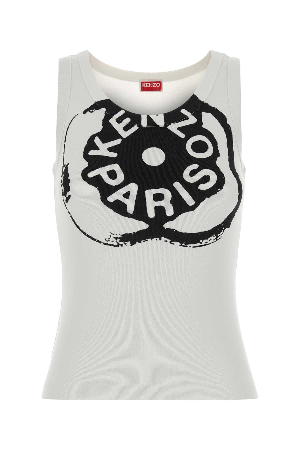 White stretch tank top