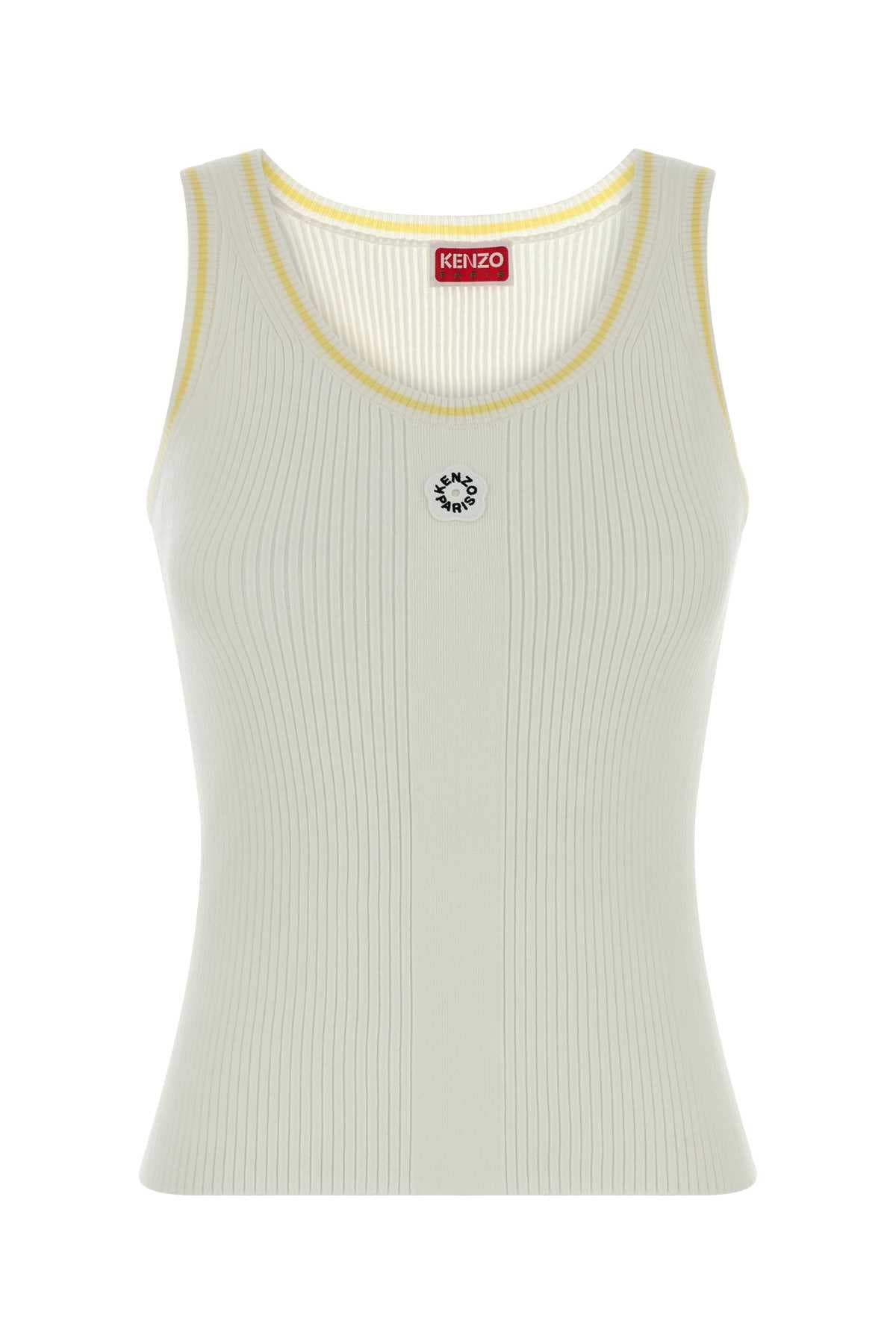 White viscose blend tank top