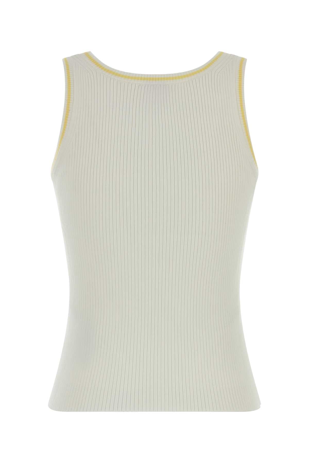White viscose blend tank top - мініатюра 2