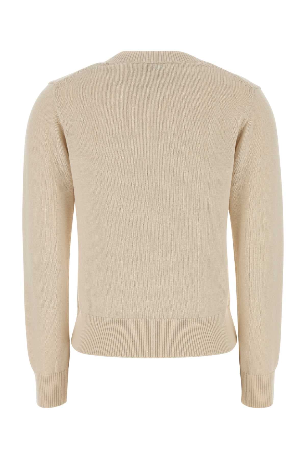 Cream cotton blend sweater - мініатюра 2