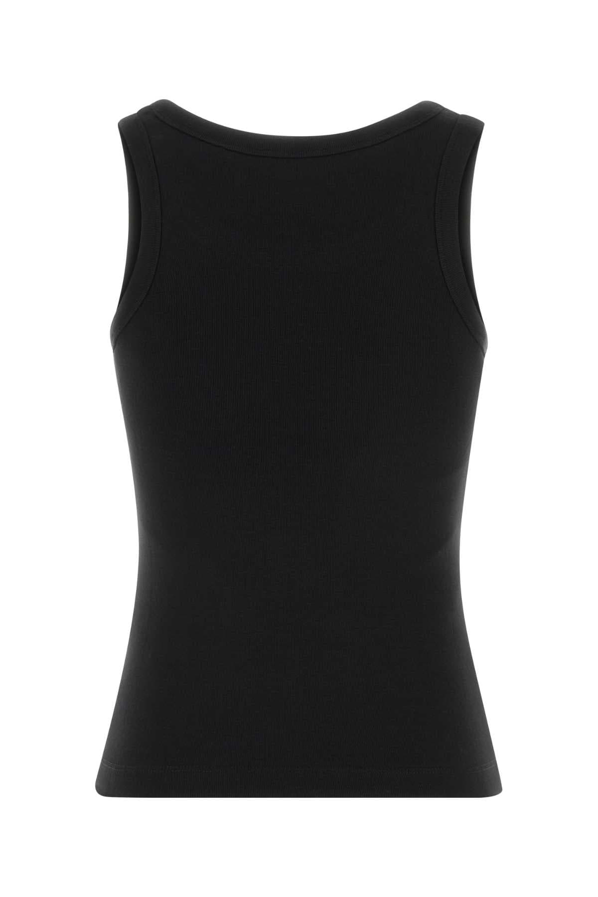 Black stretch cotton tank top - мініатюра 2