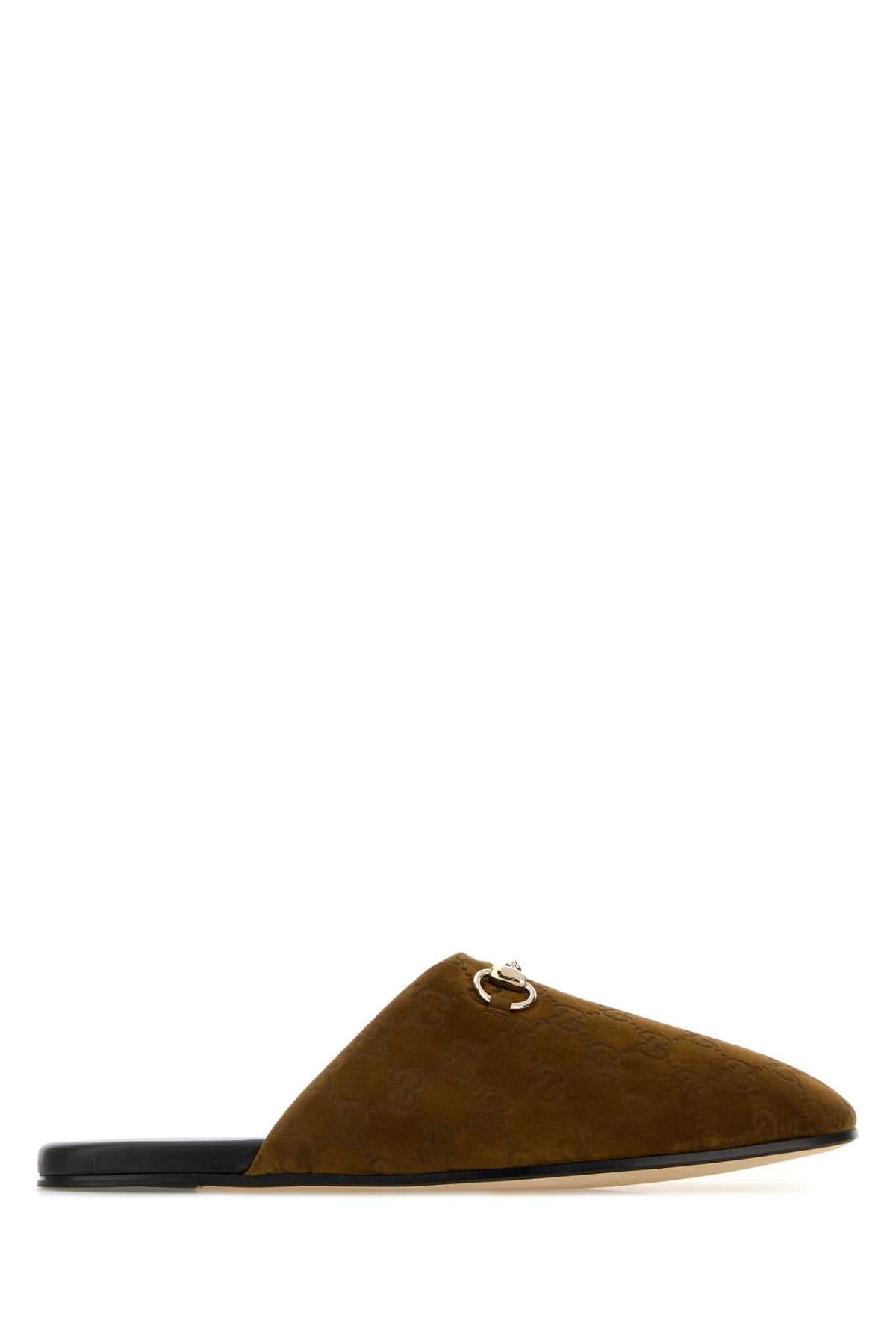 Camel suede slippers