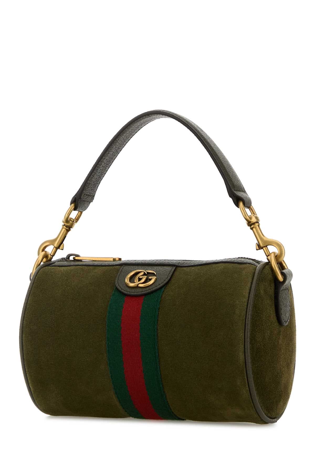Olive green suede mini Ophidia handbag - мініатюра 2