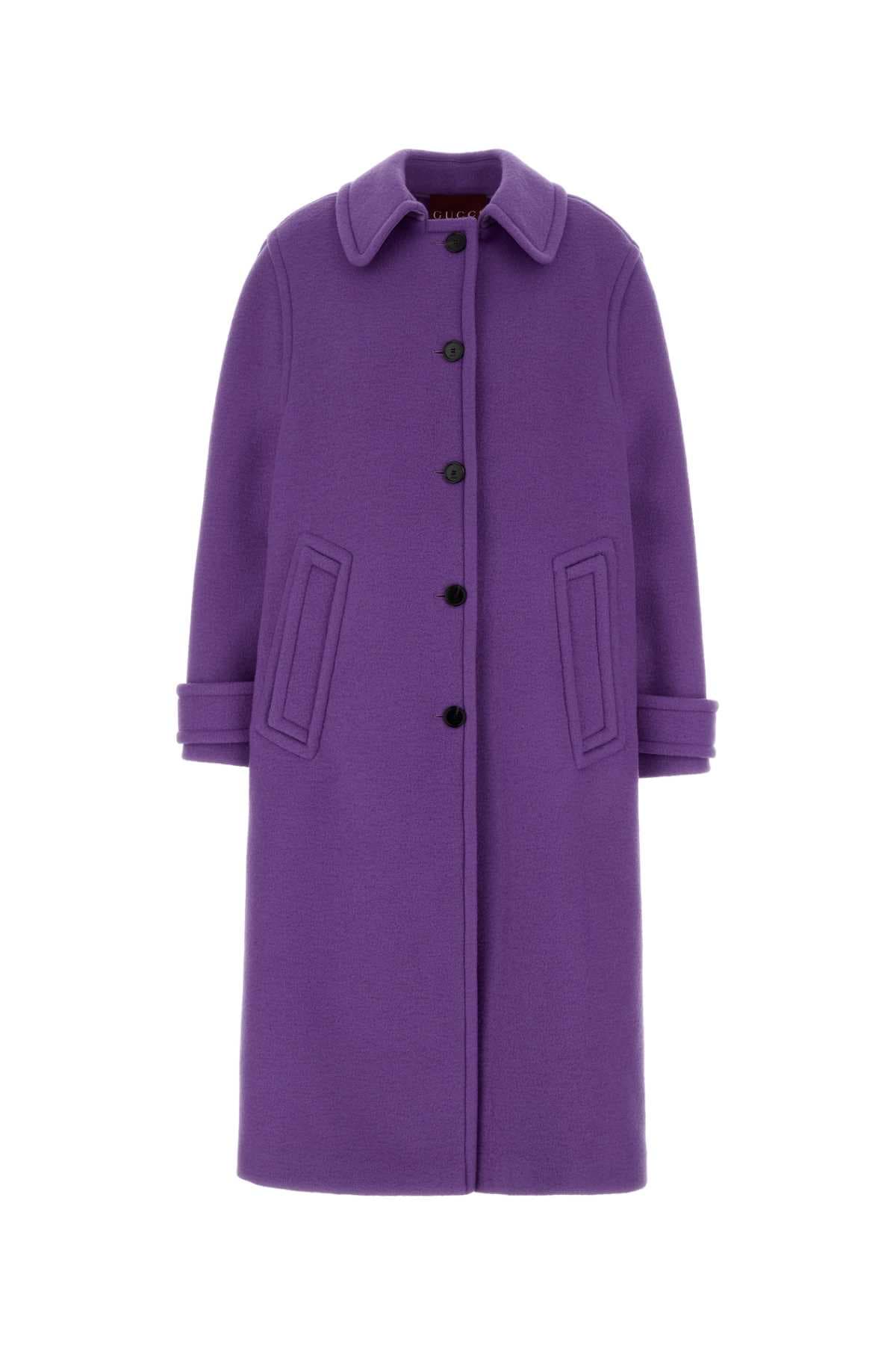 Purple wool blend coat