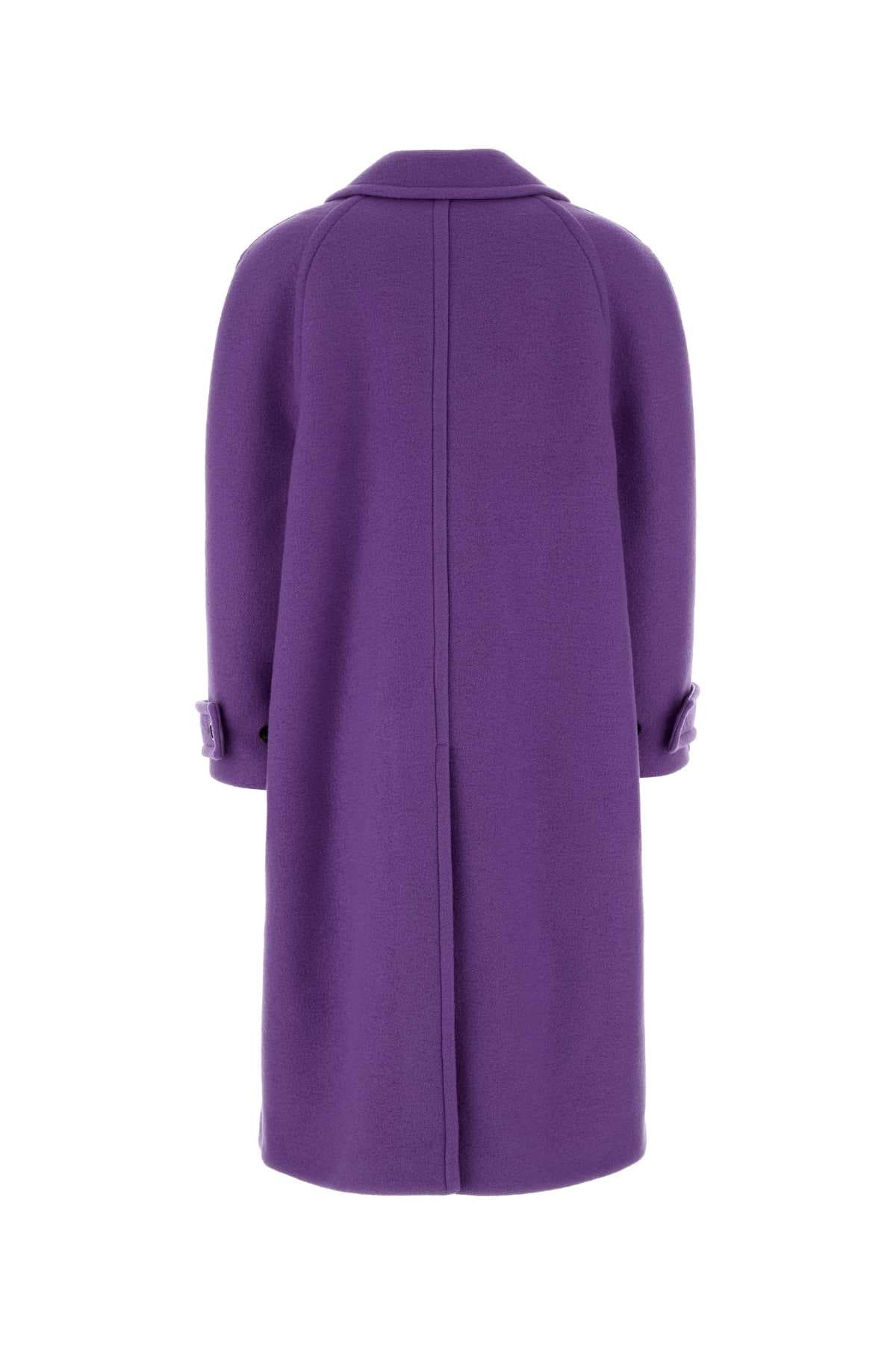 Purple wool blend coat - мініатюра 2