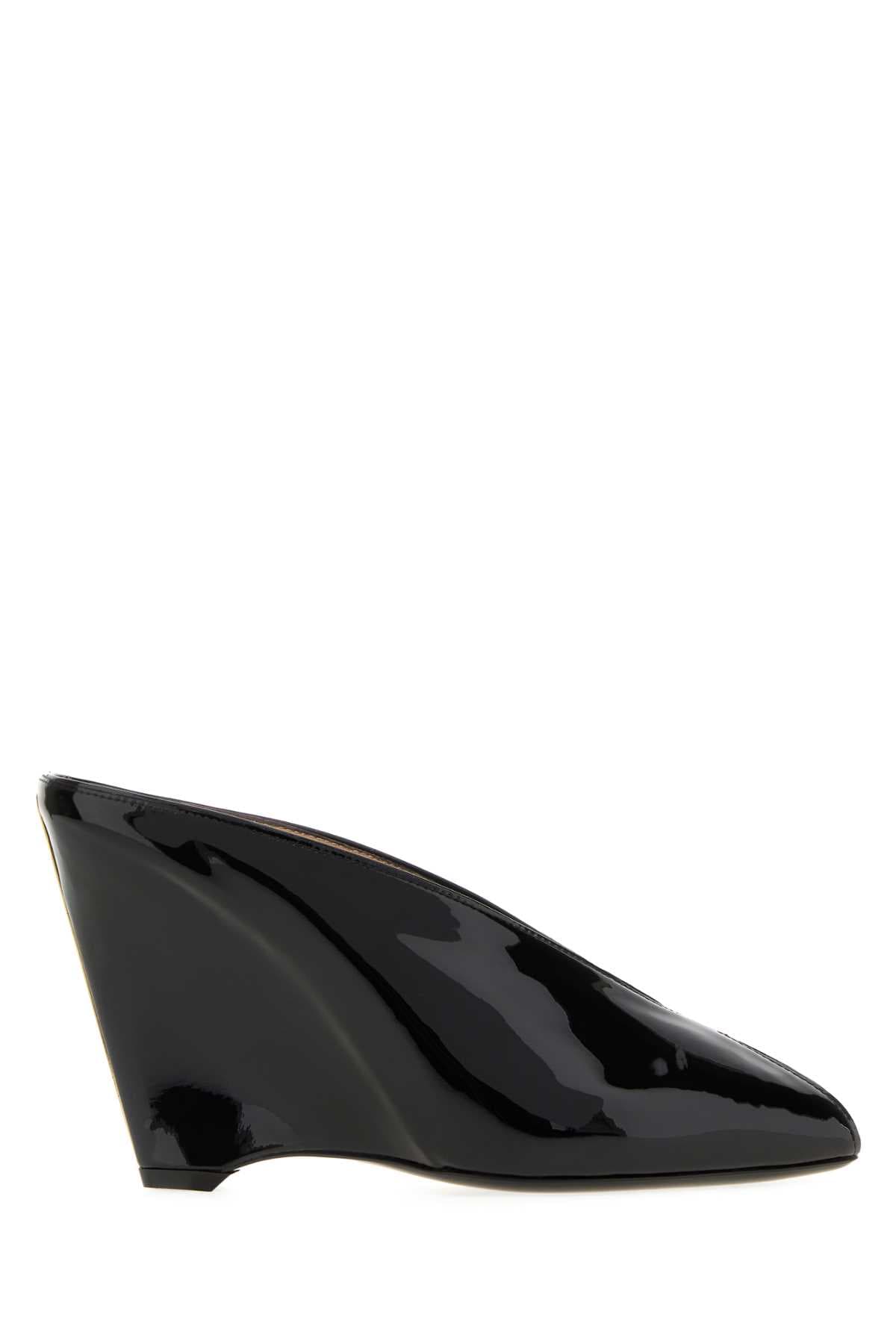 Black leather Alicia mules