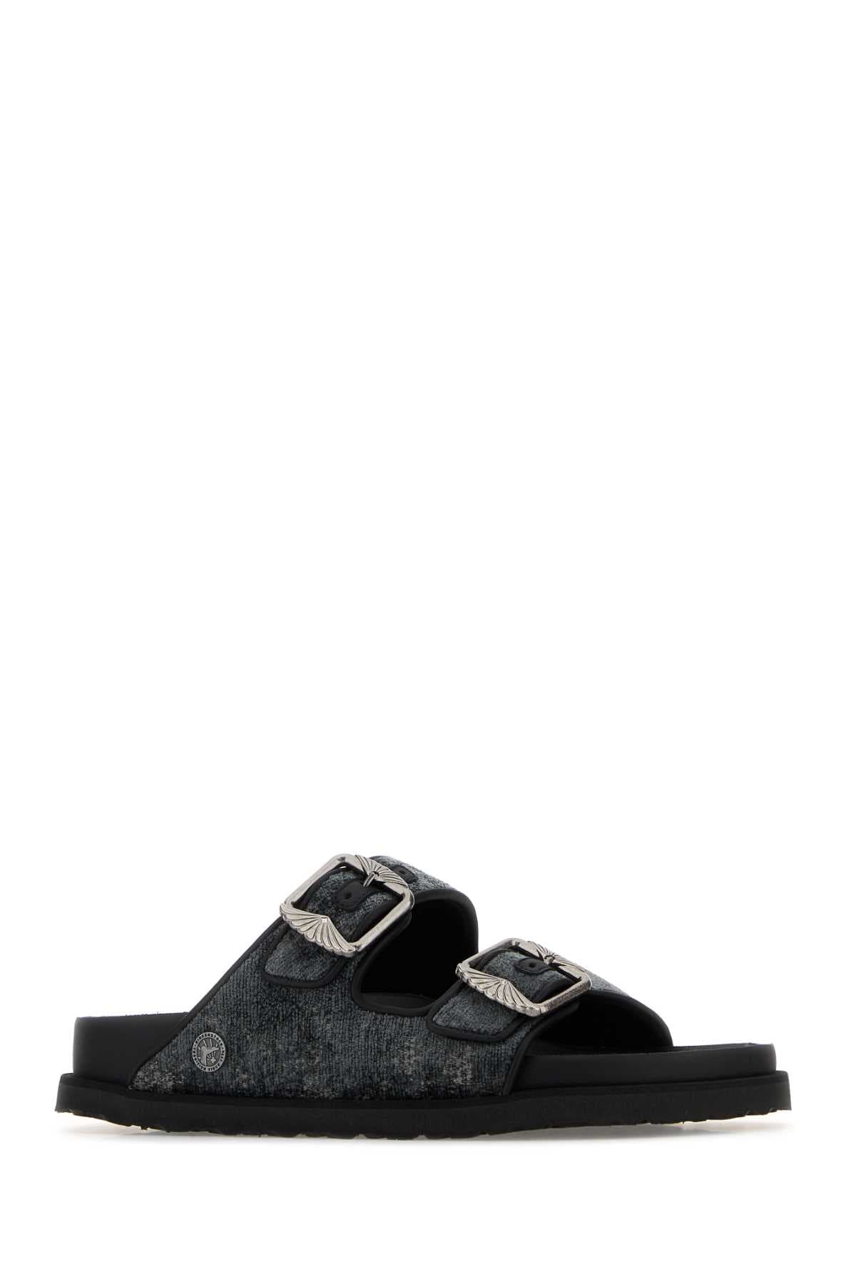 Multicolor velvet Arizona French Piping slippers - мініатюра 2