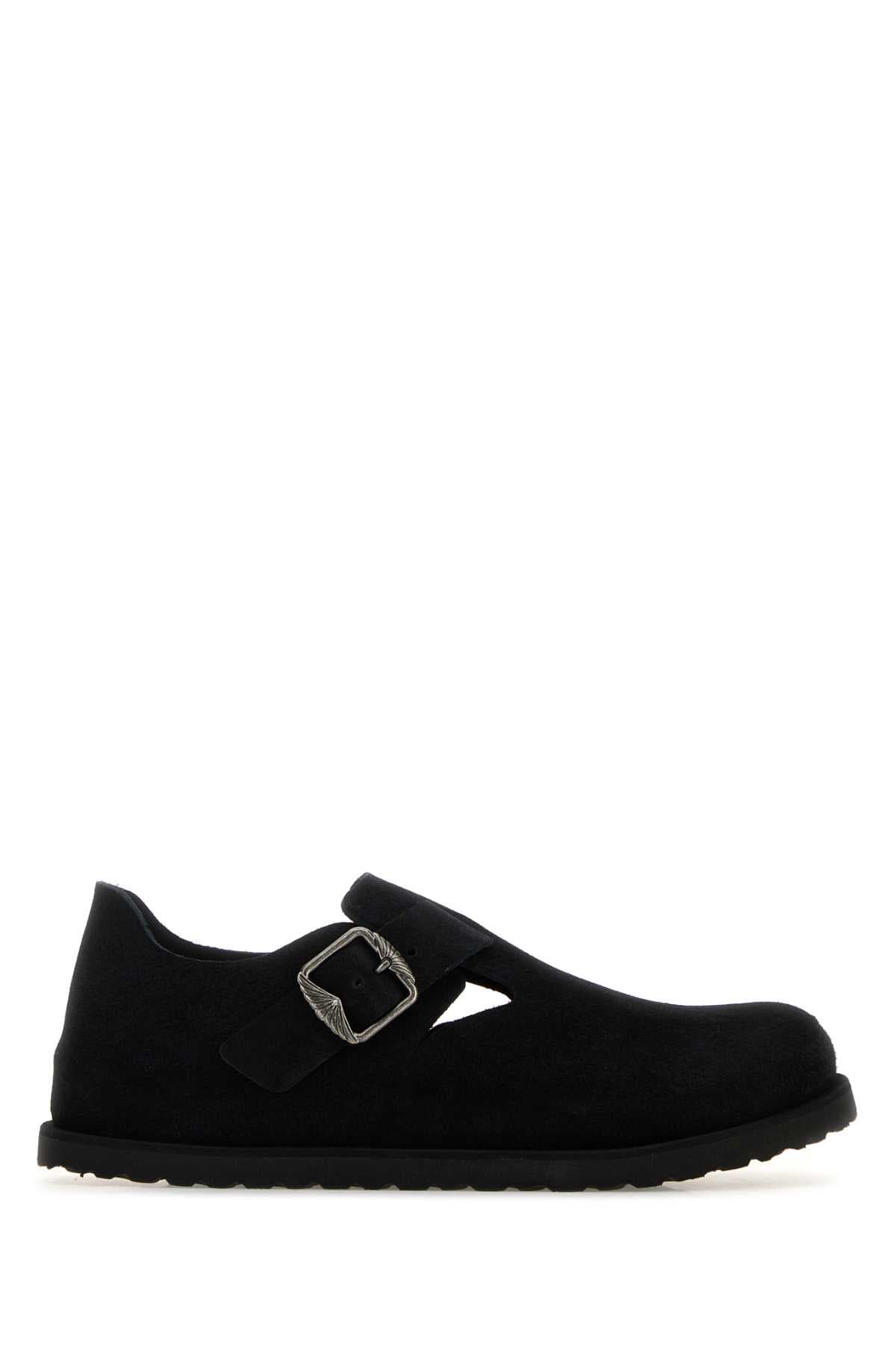 Black suede London loafers