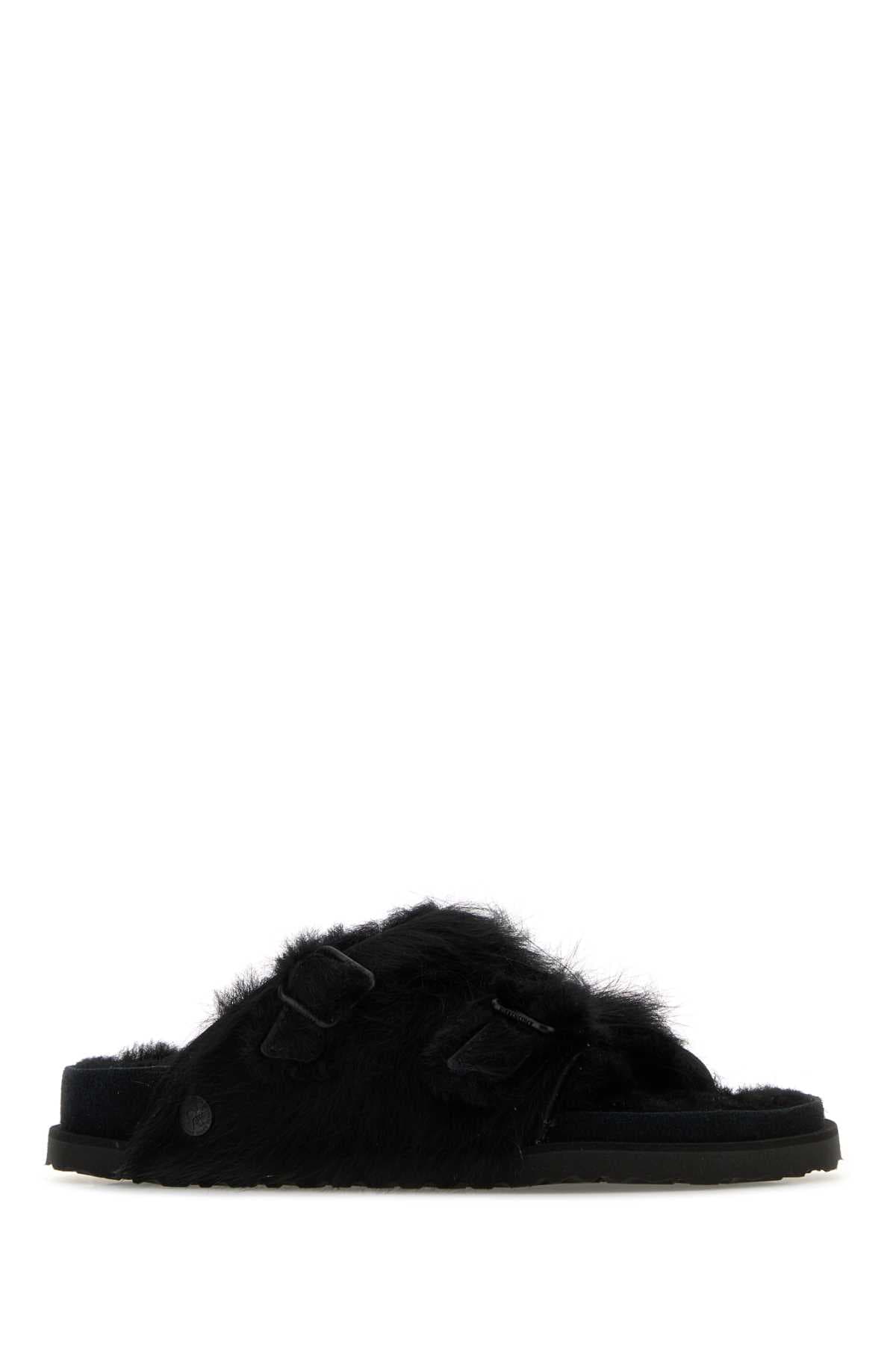 Black shearling Zürich 1774 slippers - мініатюра 2
