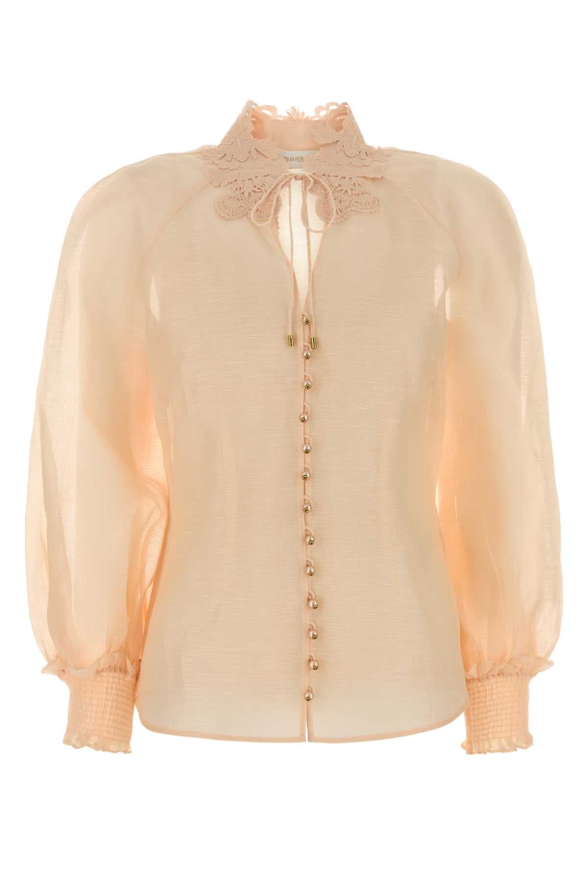 Salmon linen blend Rebellion blouse