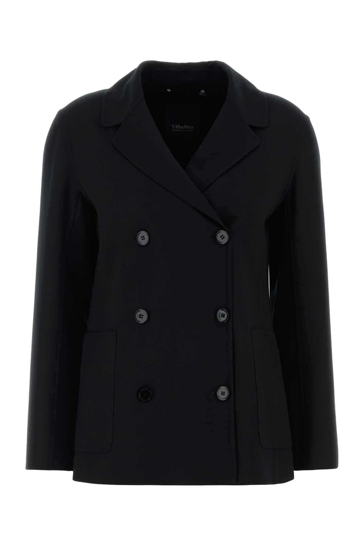 Black stretch wool Fiore blazer