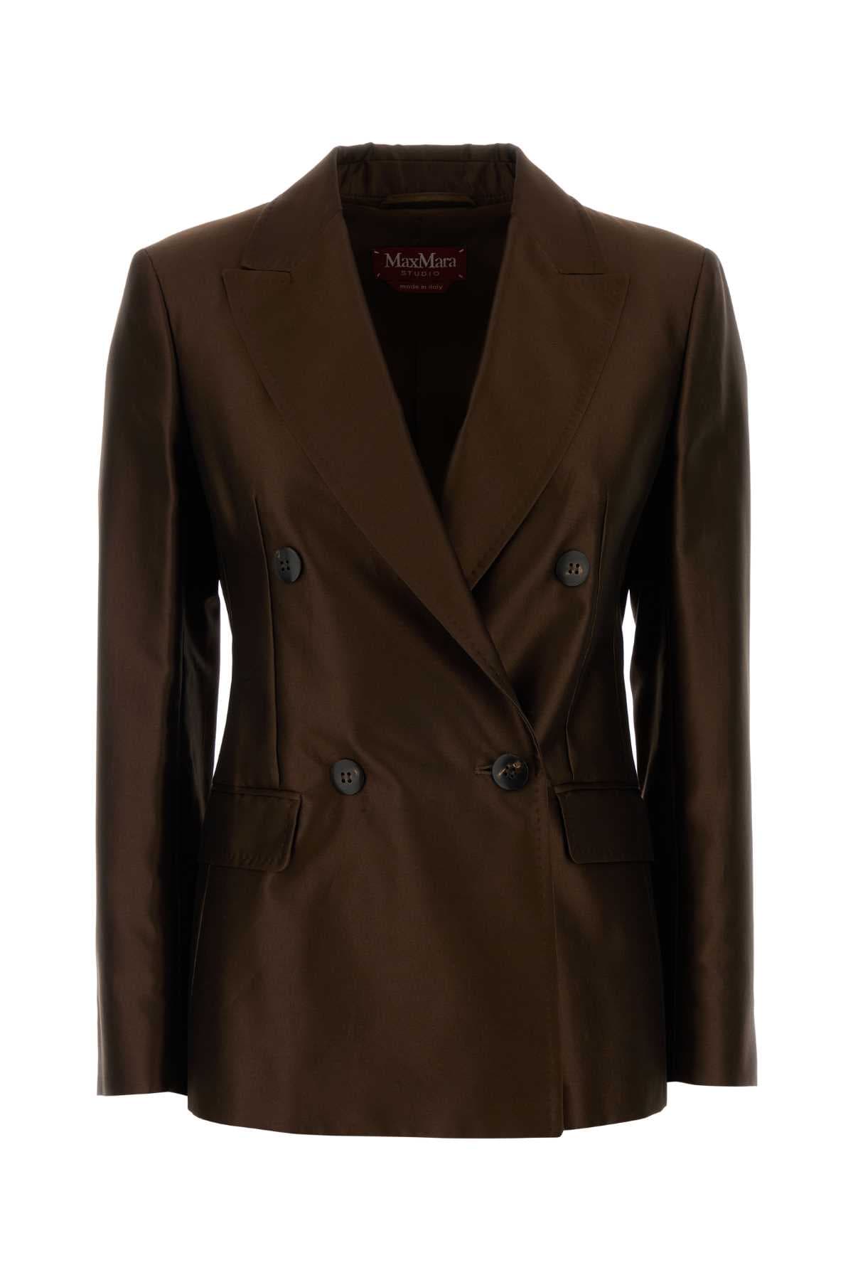 Chocolate taffeta Peccati blazer