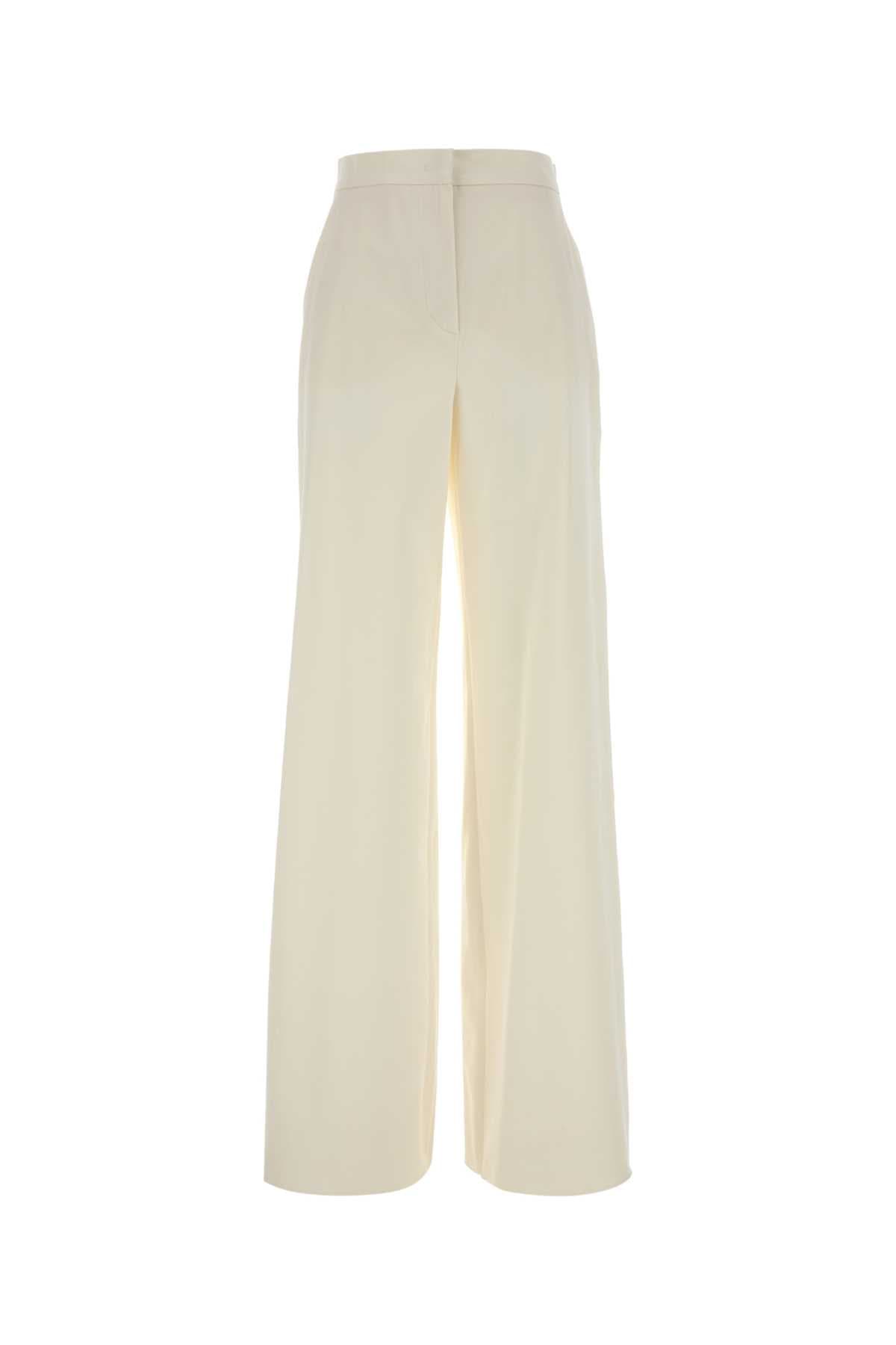 White stretch cotton Dentice wide-leg pant
