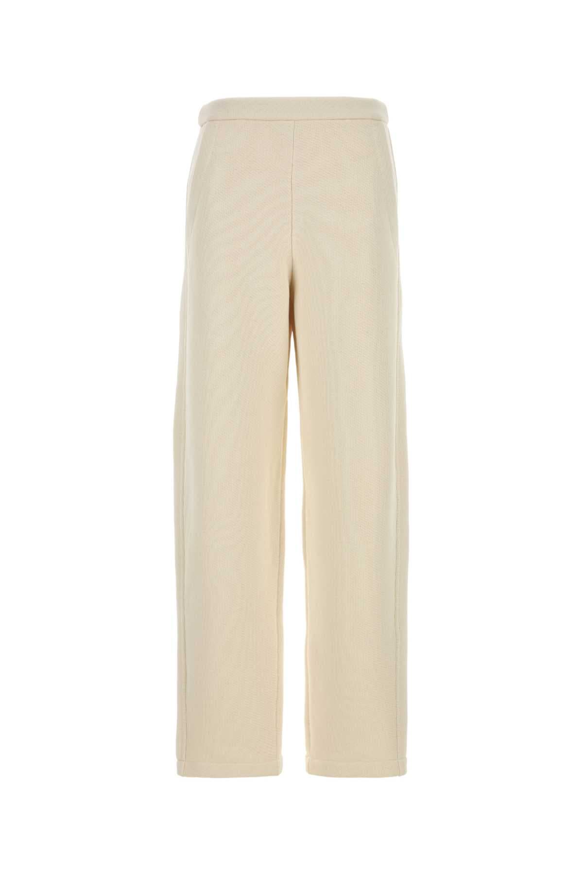 Ivory cotton blend wide-leg Dente pant