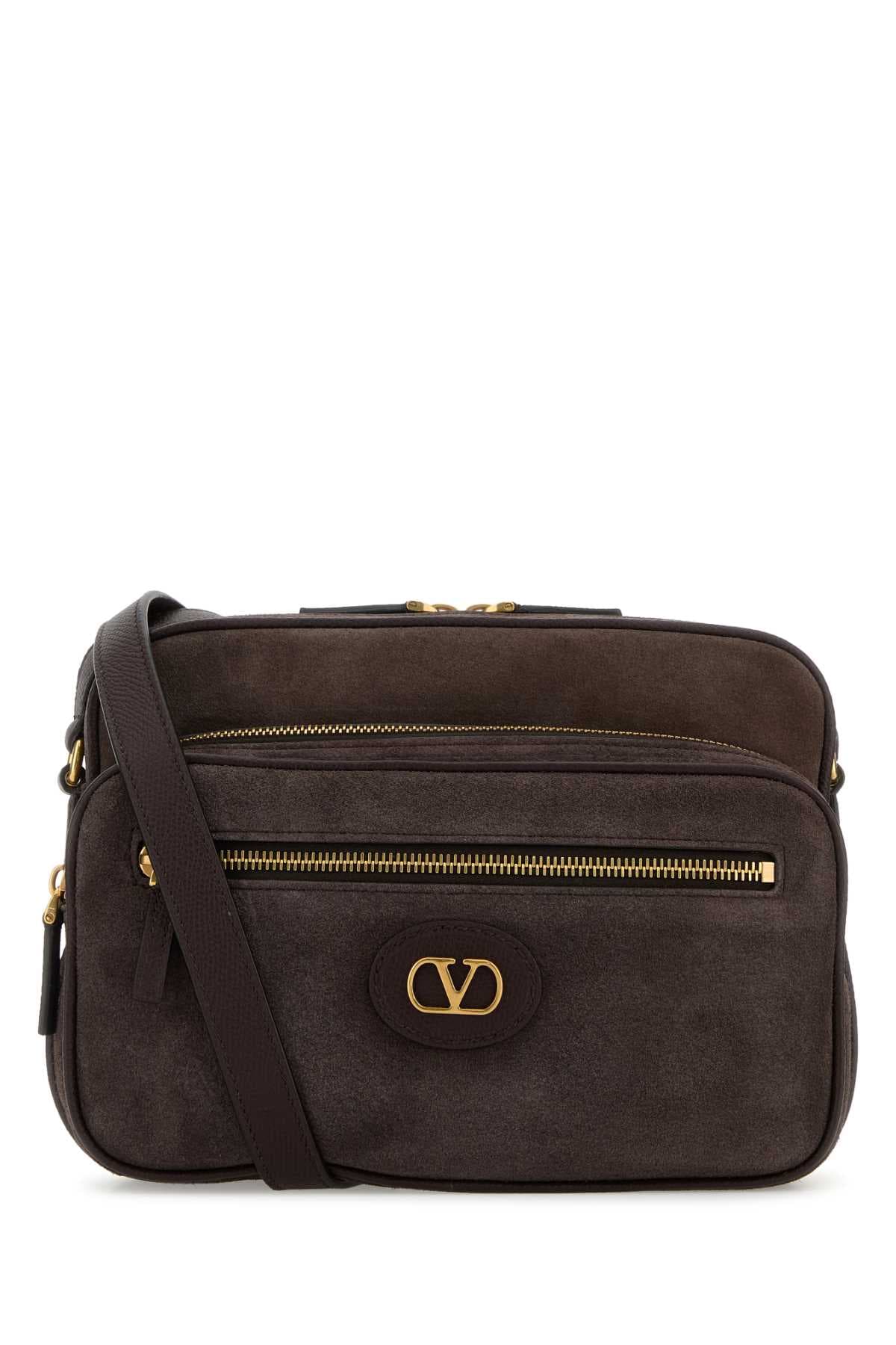 Dark brown suede Antibes crossbody bag