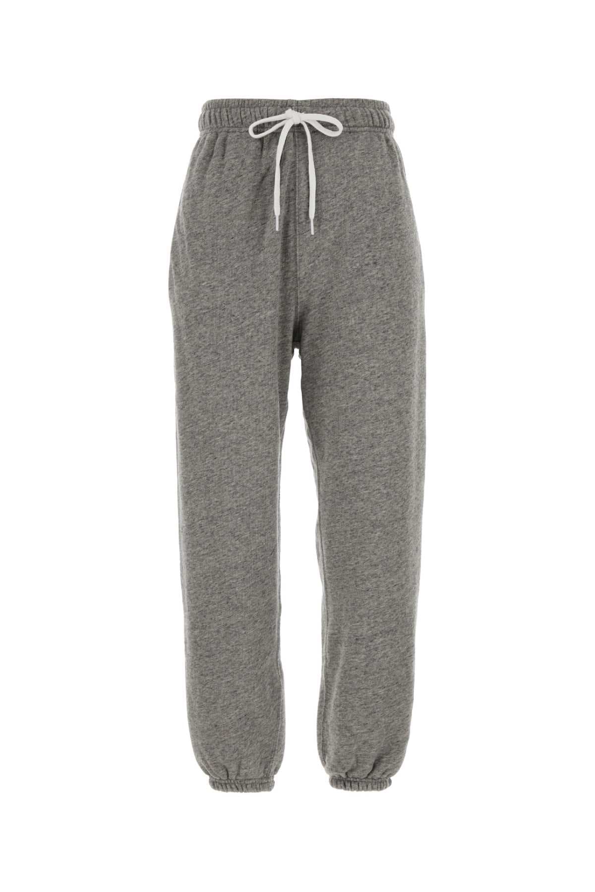 Melange grey cotton blend joggers