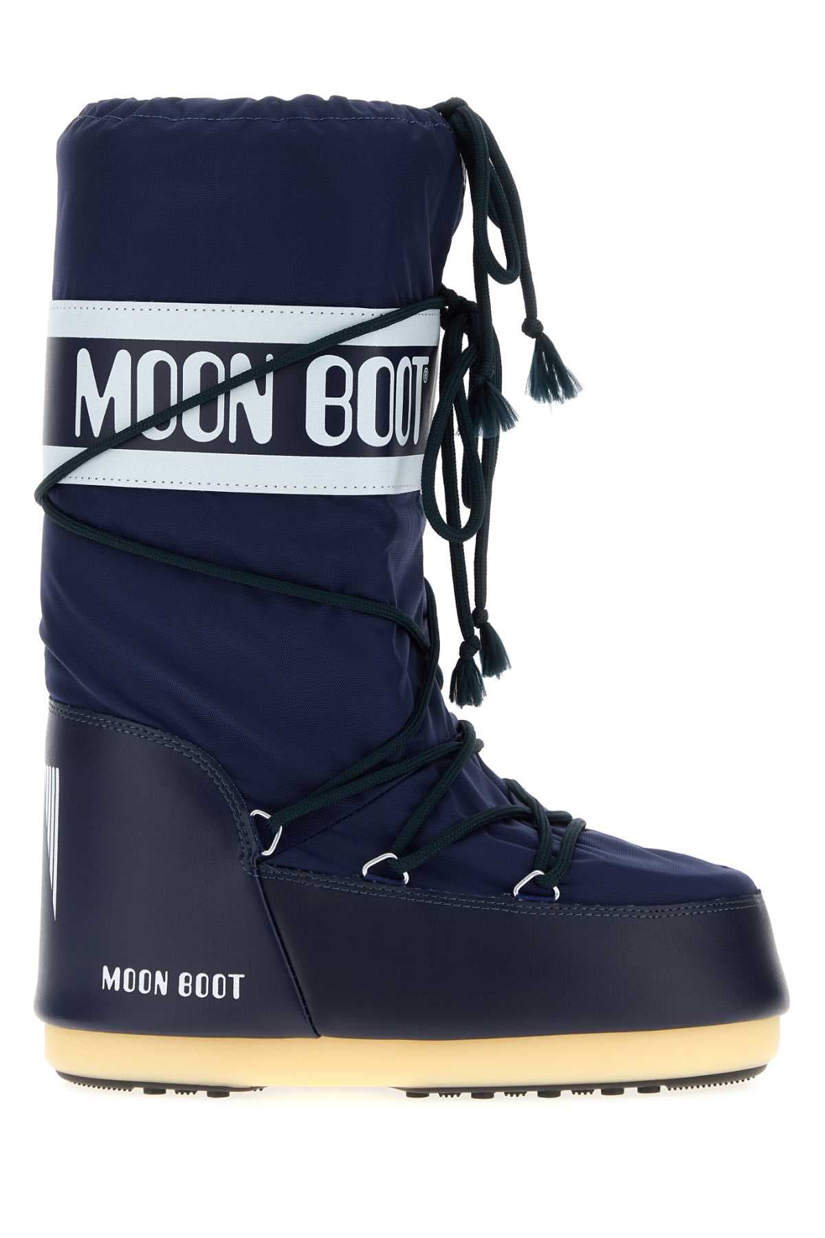 Navy blue nylon and synthetic leather Icon boots