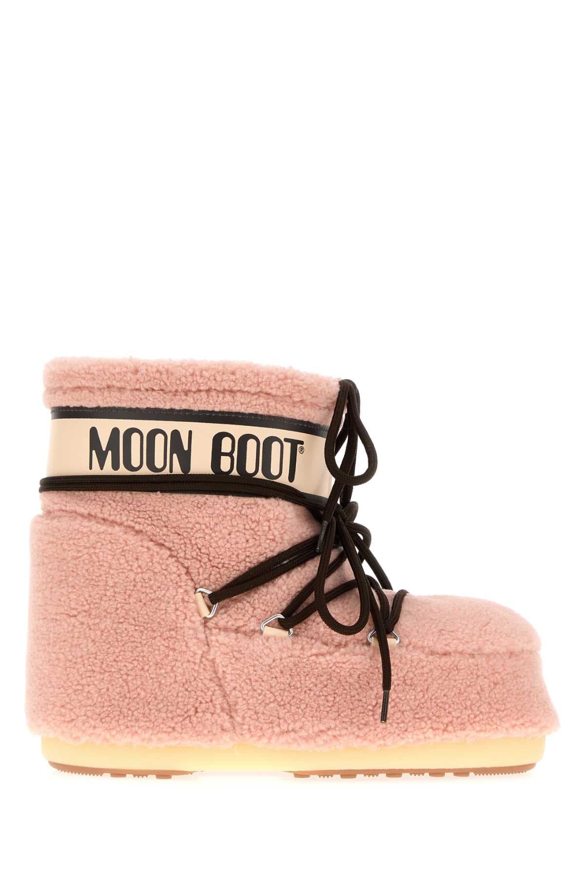 Pink eco fur Icon Low ankle boots