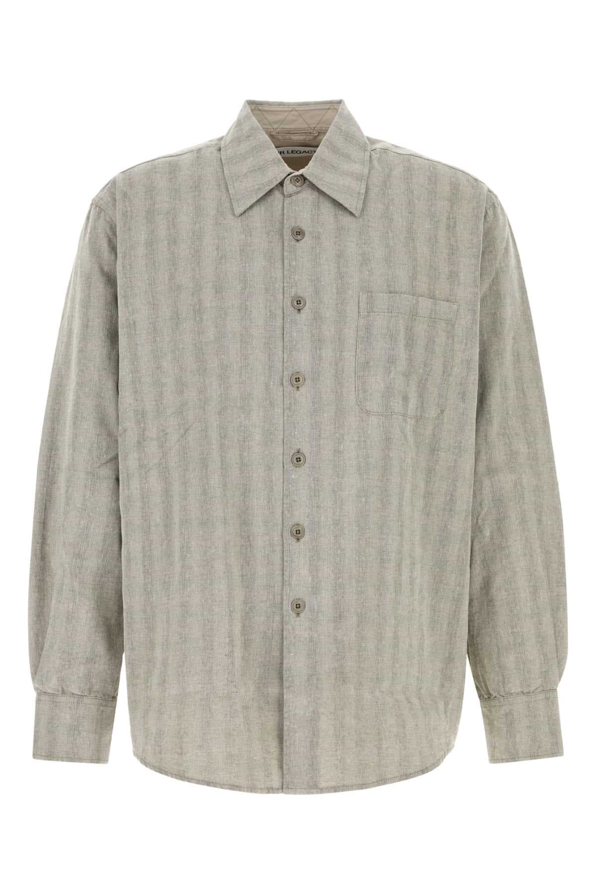 Embroidered cotton blend oversize shirt