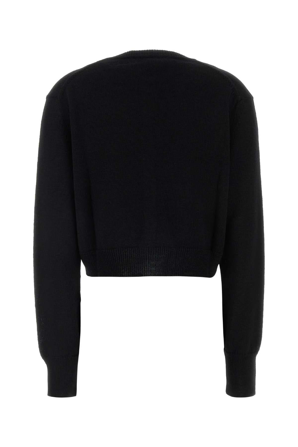 Black linen blend cardigan - мініатюра 2