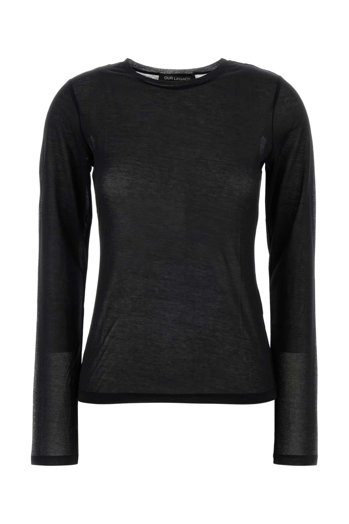 Black cotton blend t-shirt