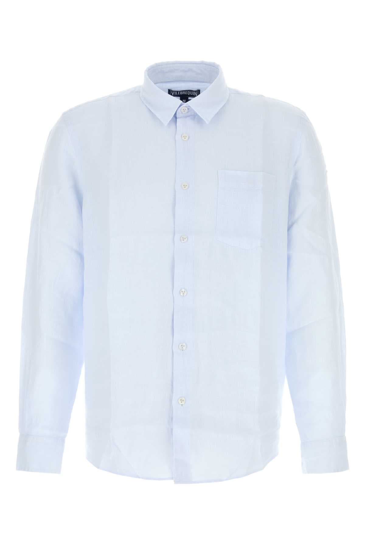 Pastel light-blue linen Caroubis shirt