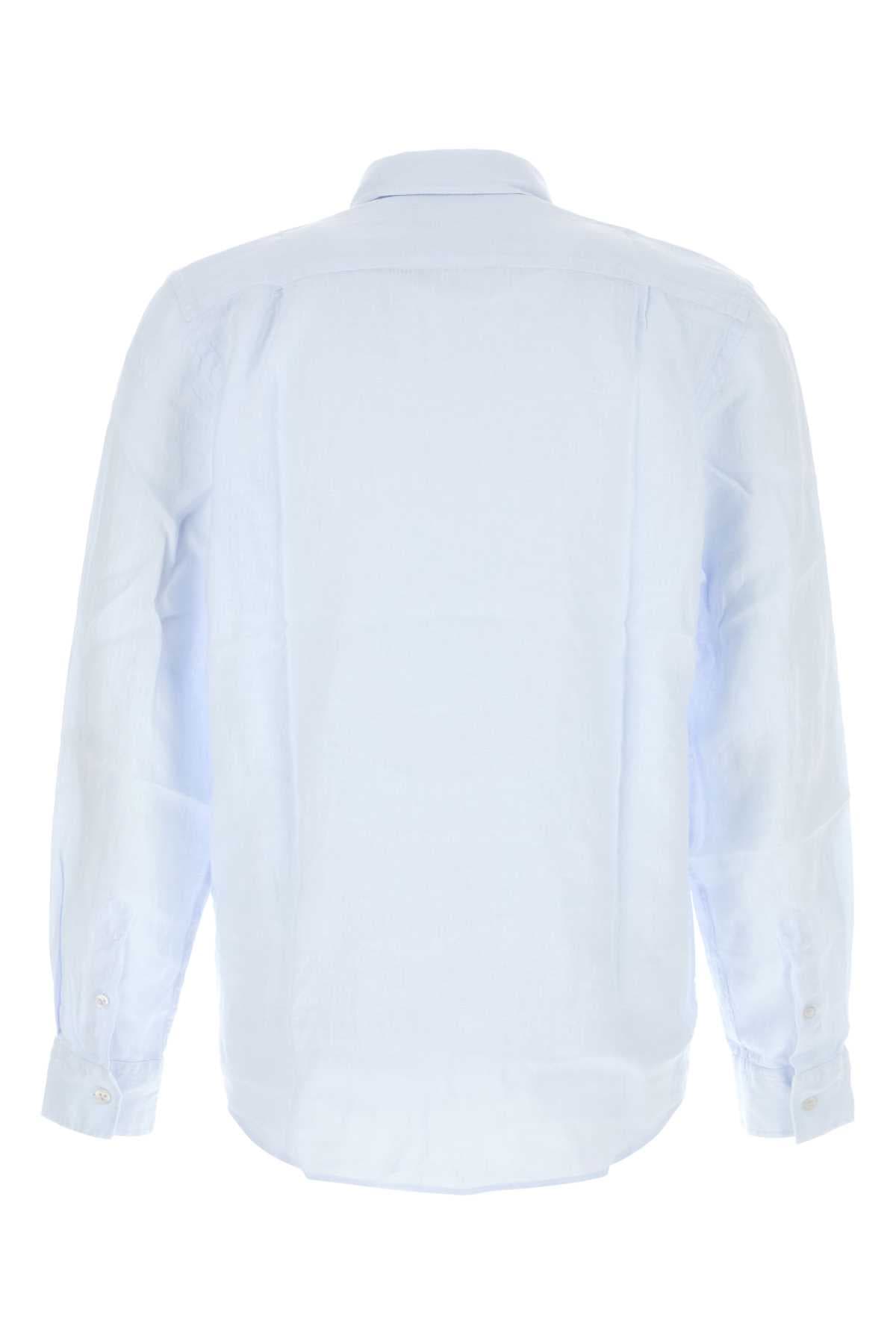 Pastel light-blue linen Caroubis shirt - мініатюра 2
