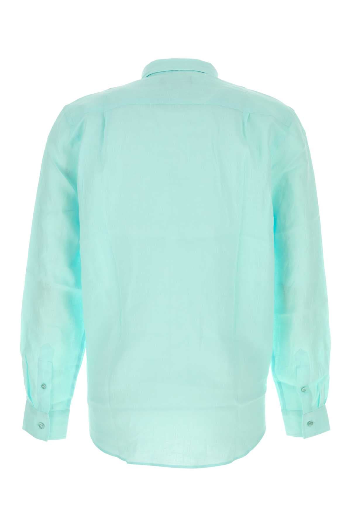 Aquamarine linen Caroubis shirt - мініатюра 2