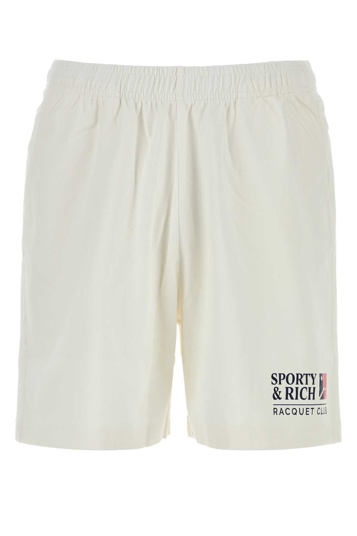 White cotton bermuda shorts