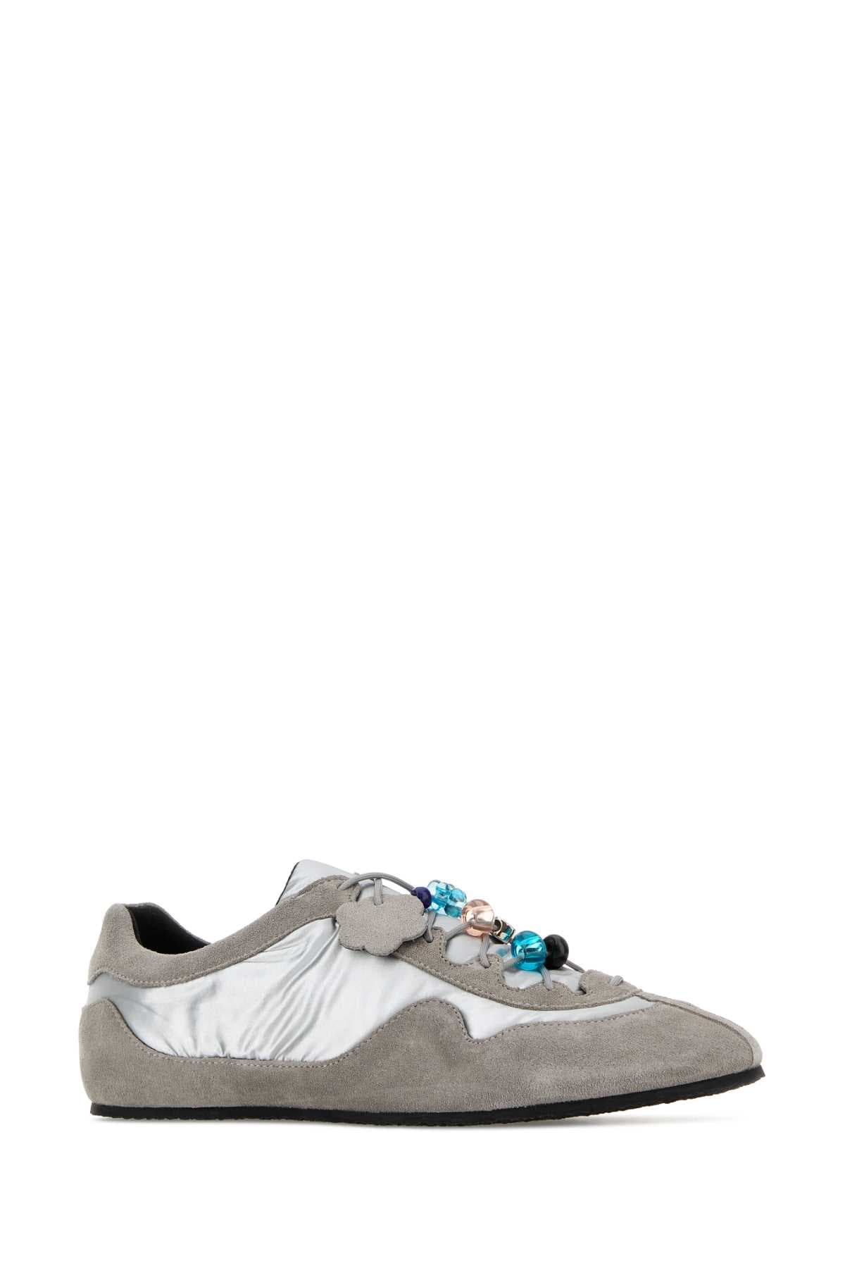 Grey fabric and suede Blaise sneakers - мініатюра 2