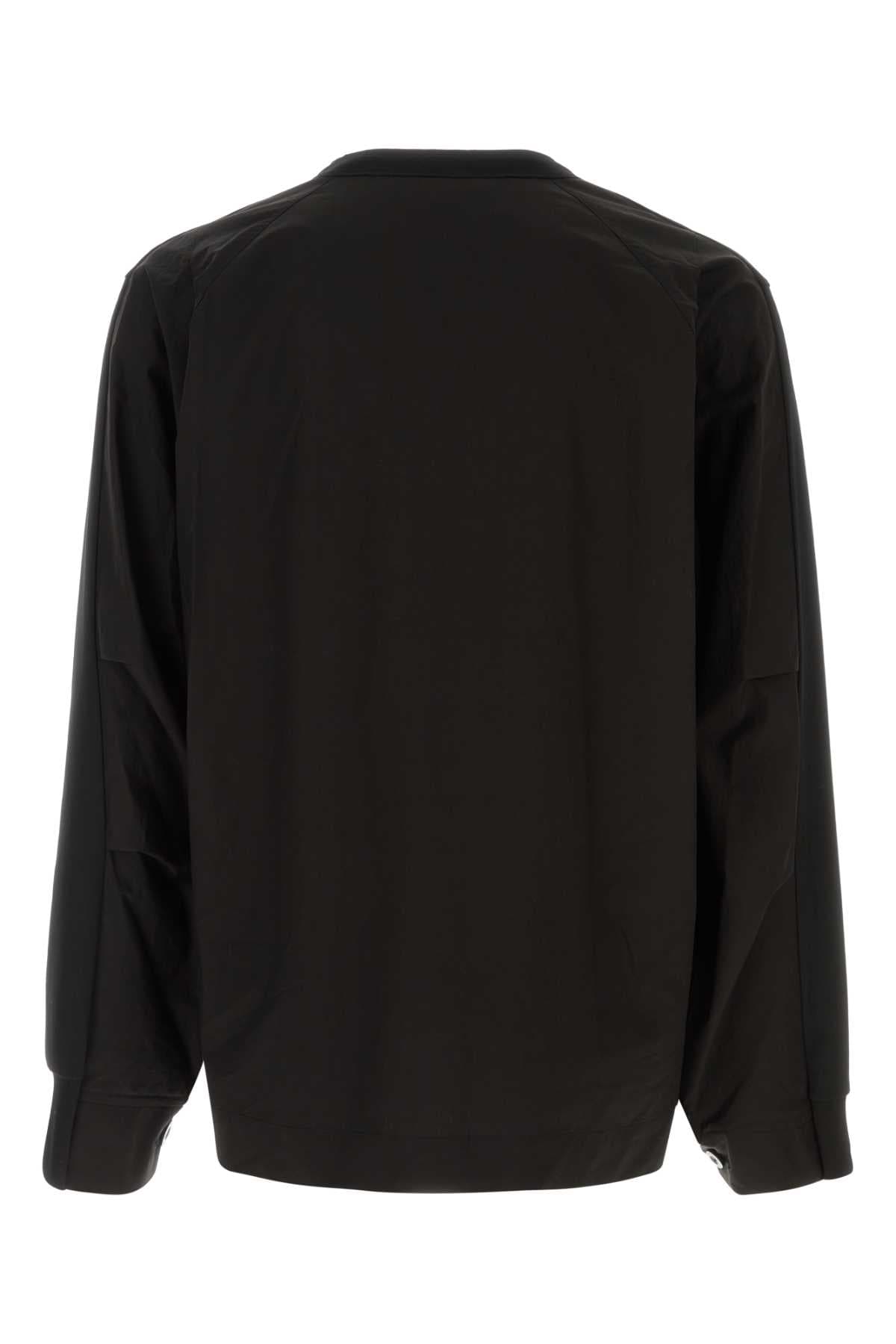 Black jersey and poplin oversize t-shirt - мініатюра 2