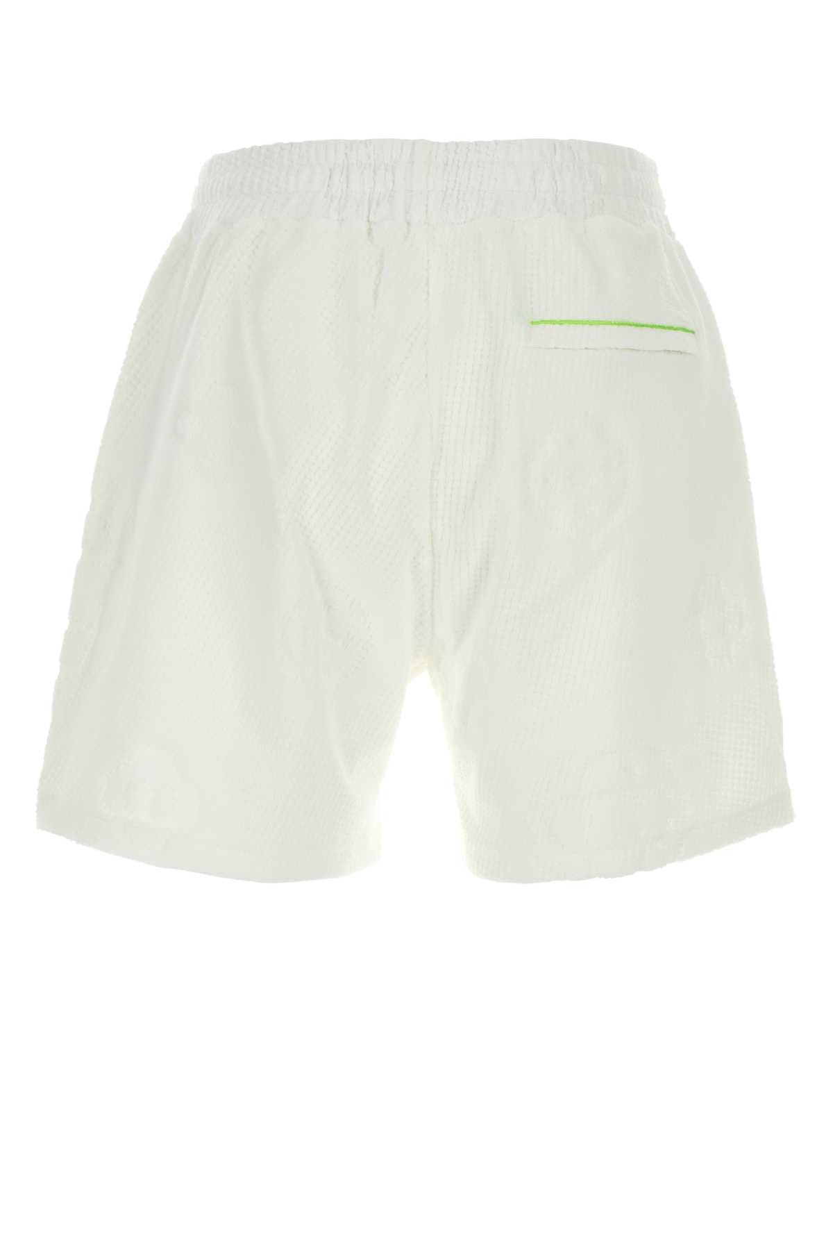 White stretch cotton blend bermuda shorts - мініатюра 2