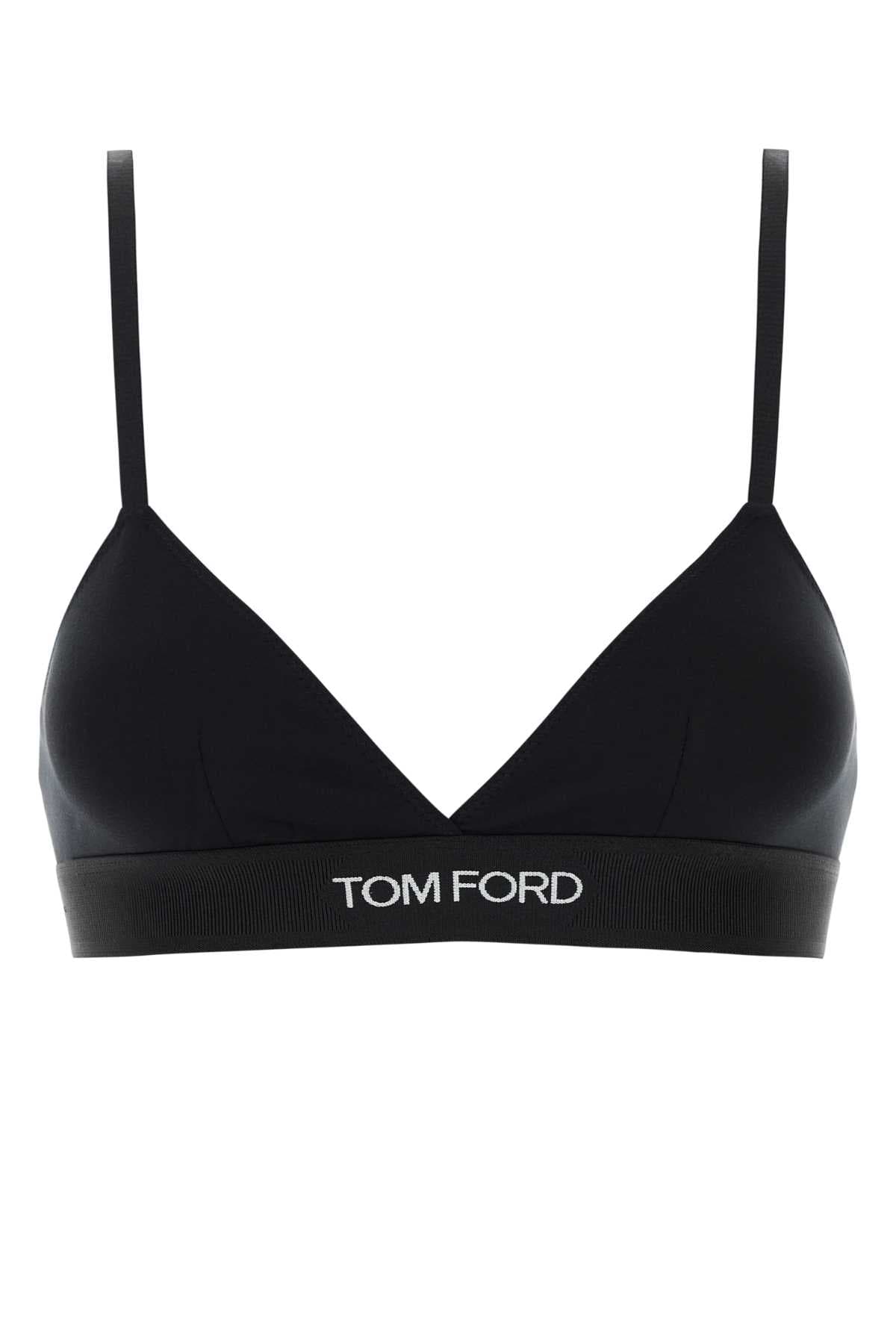 Black stretch modal bra