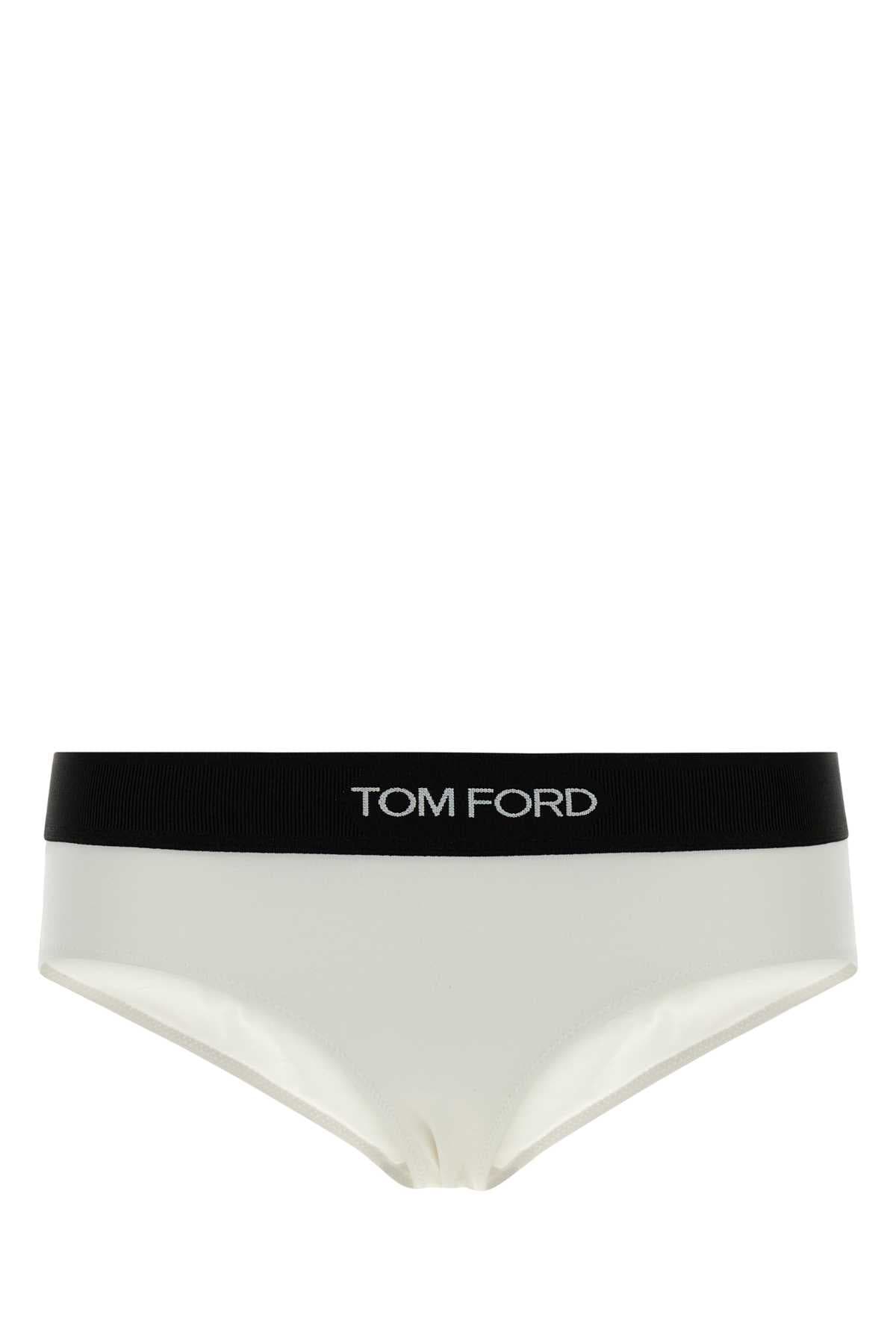 White stretch modal brief