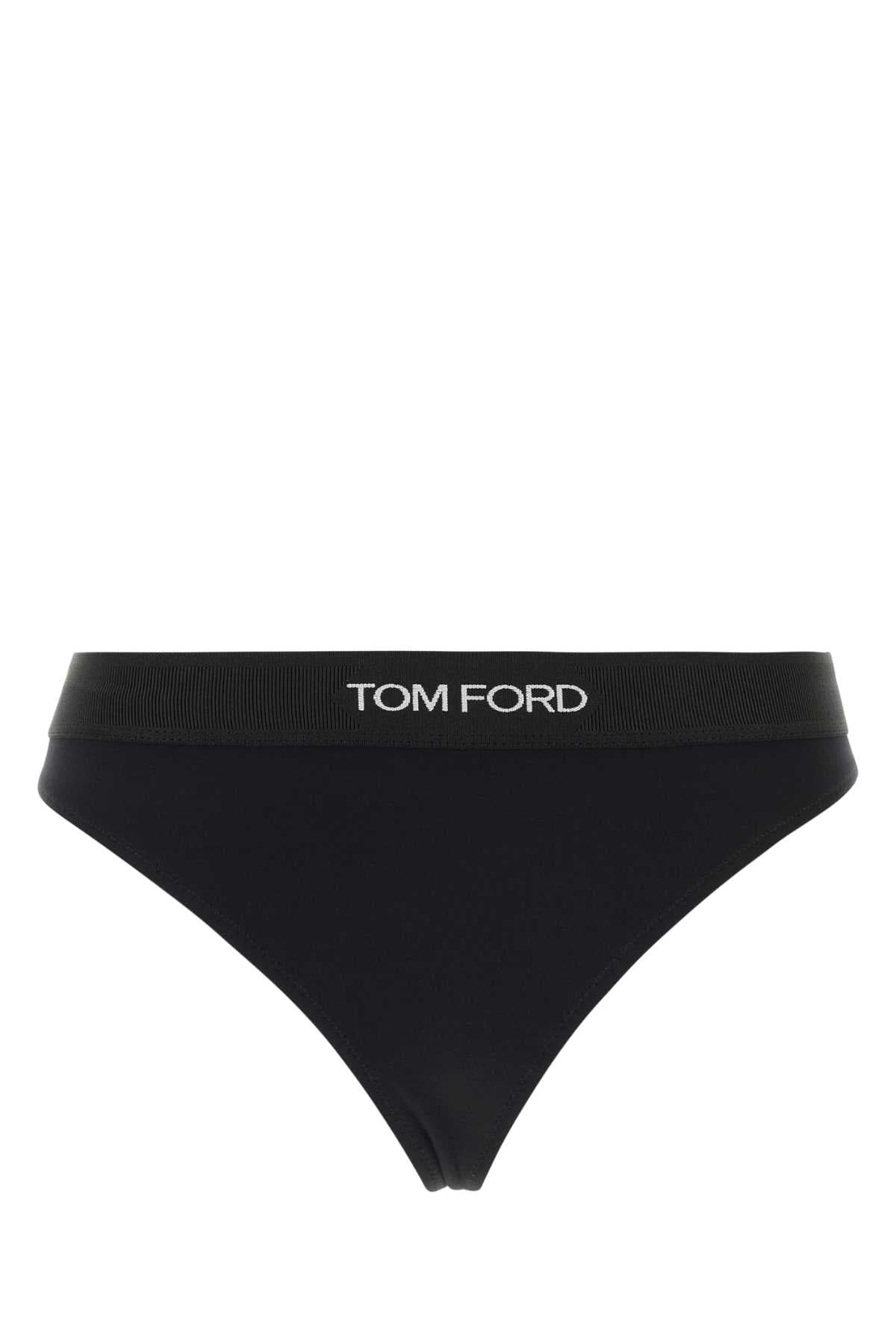 Black stretch modal thong