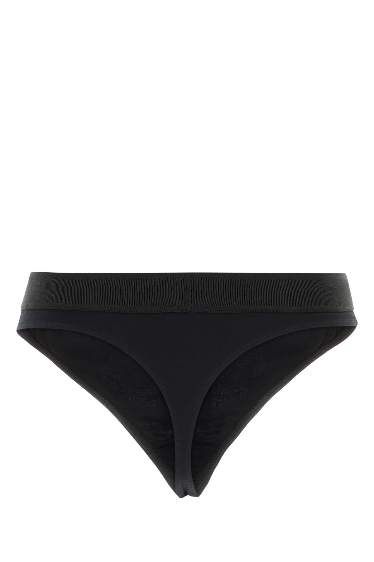 Black stretch modal thong - мініатюра 2