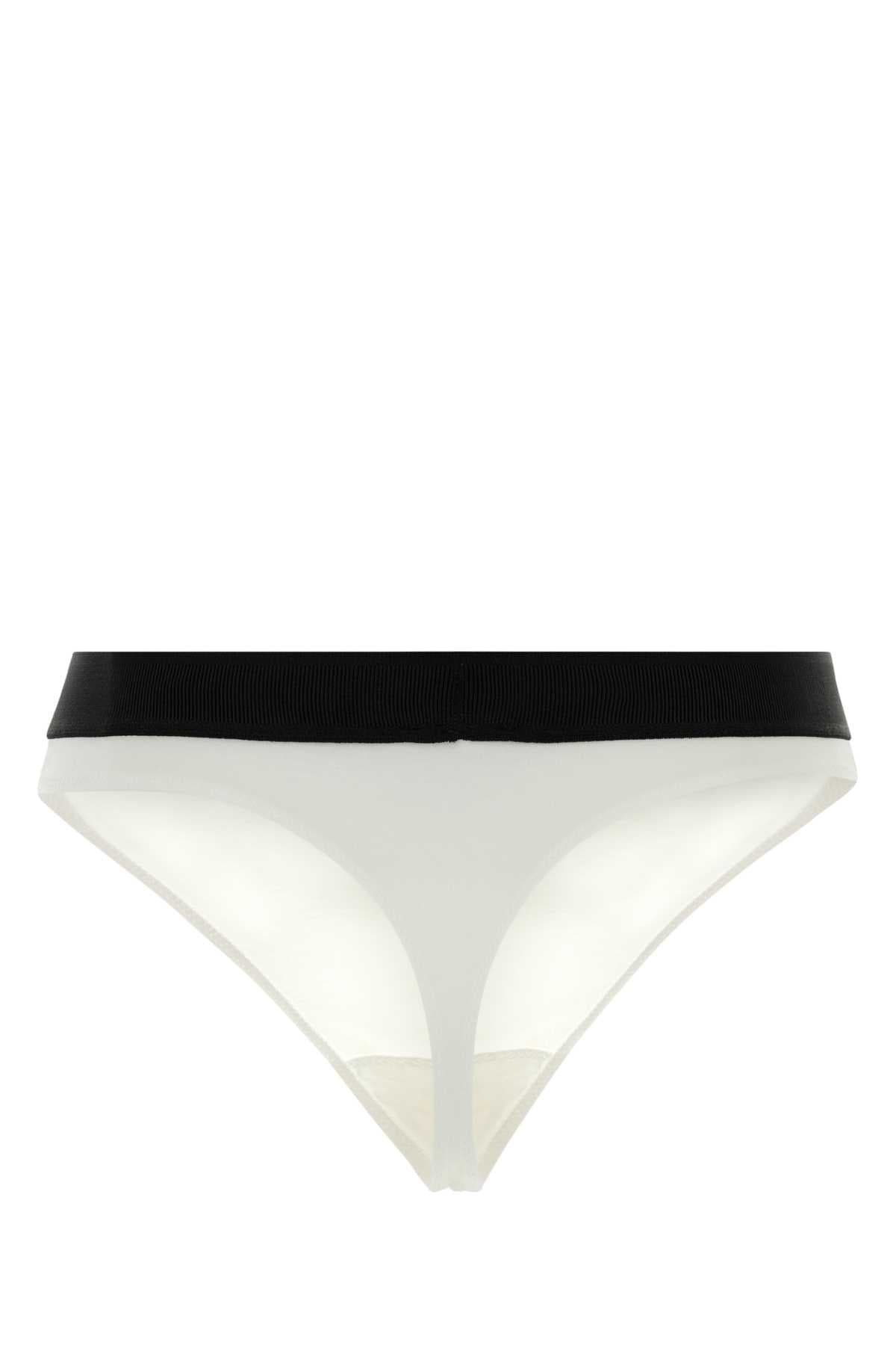 White stretch modal thong - мініатюра 2