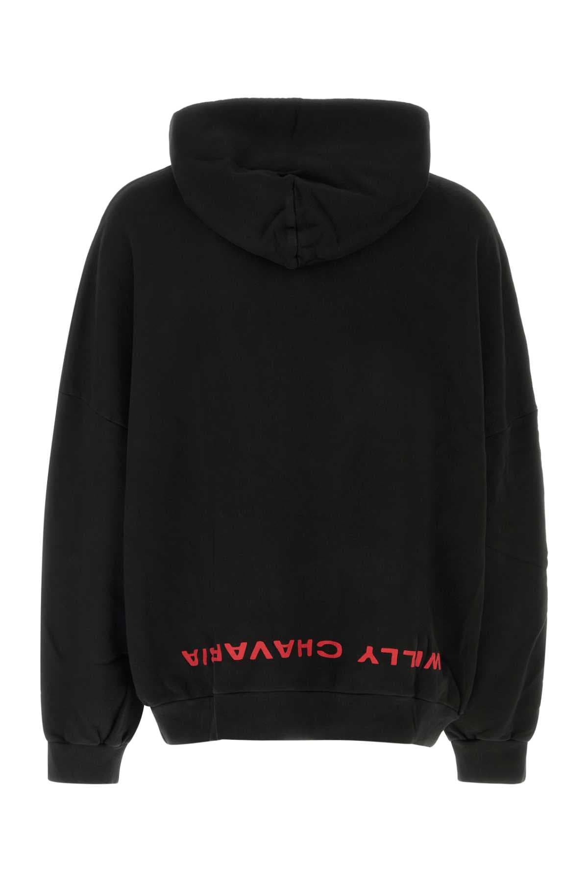 Black cotton oversize Welcome to America sweatshirt - мініатюра 2