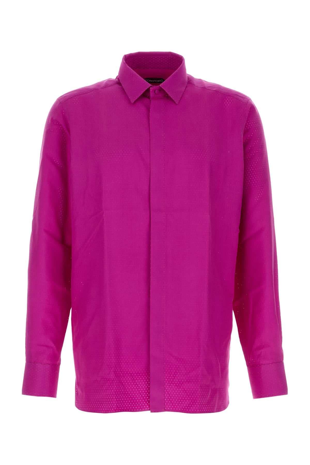 Fuchsia twill shirt