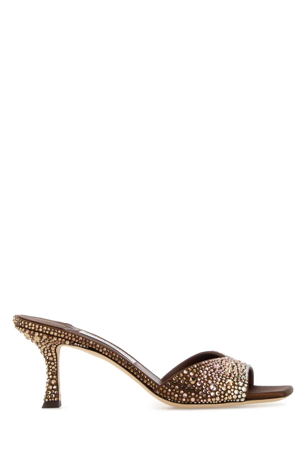 Embellished satin Skye mules