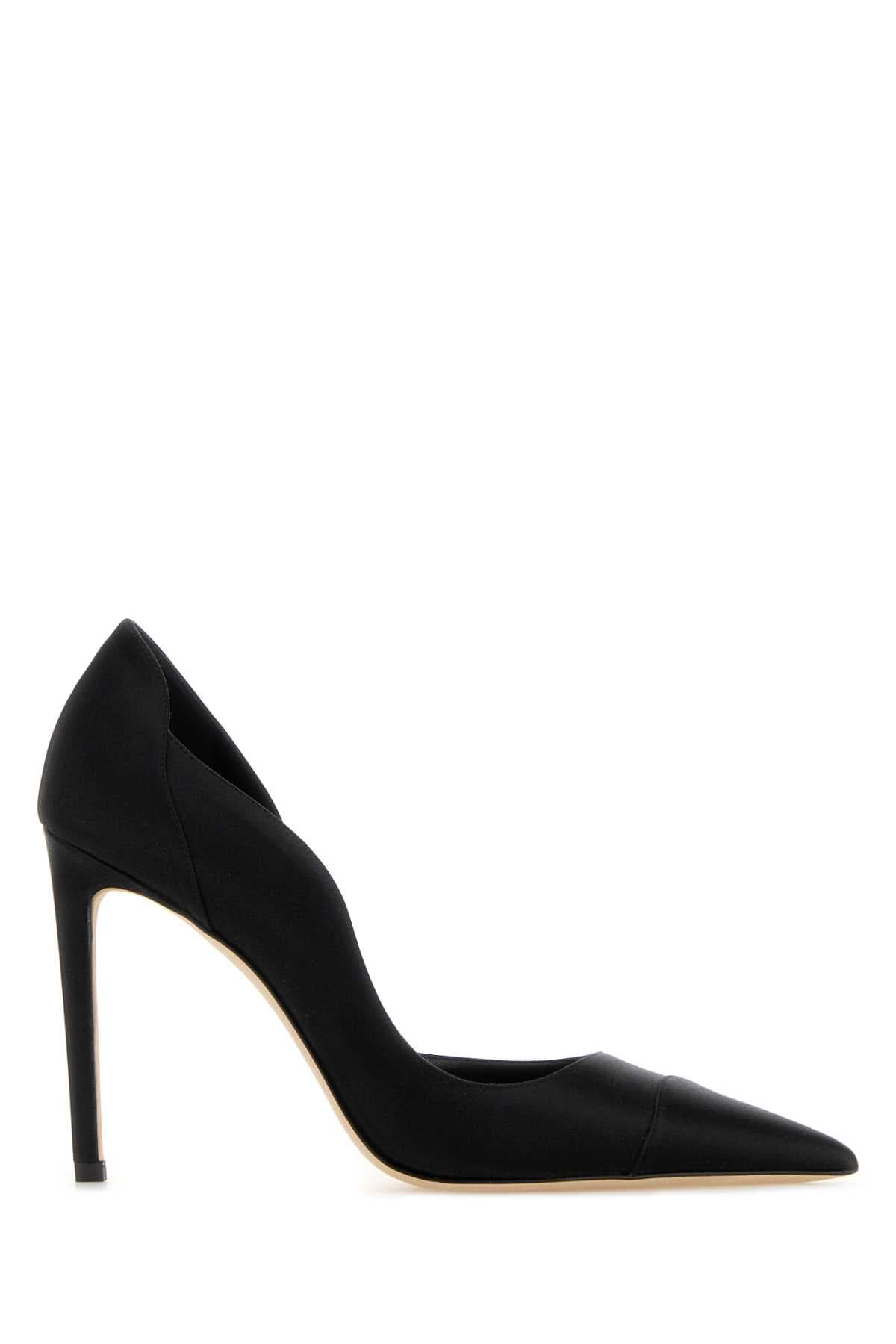 Black satin Brigitte 100 pumps