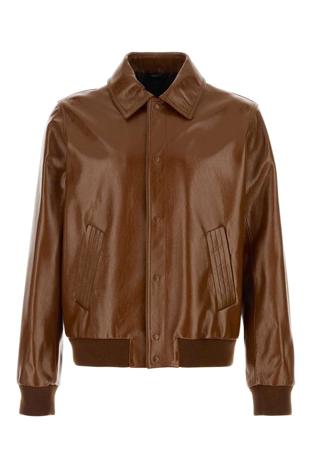 Brown leather jacket
