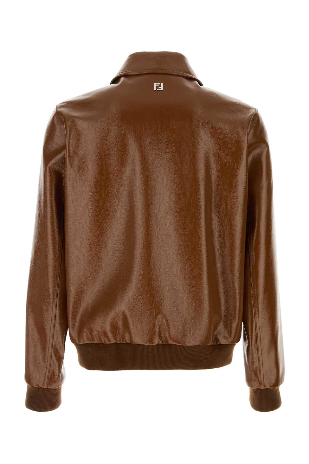 Brown leather jacket - мініатюра 2